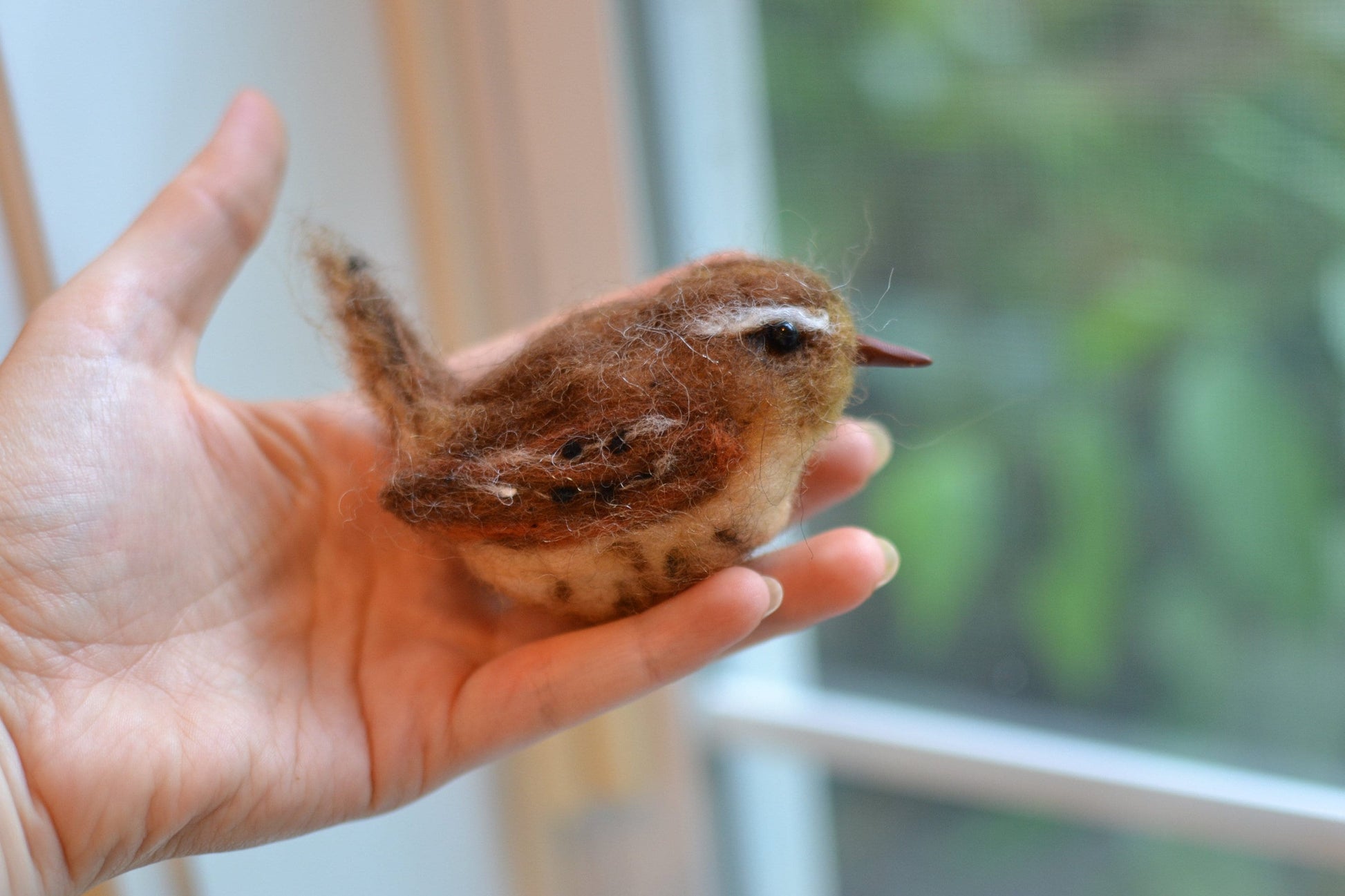 Needle felted wren birds. Spring birds. Easter Birds home decor. Needle felted animals. Birds ornament. Needle felted Christmas ornament.