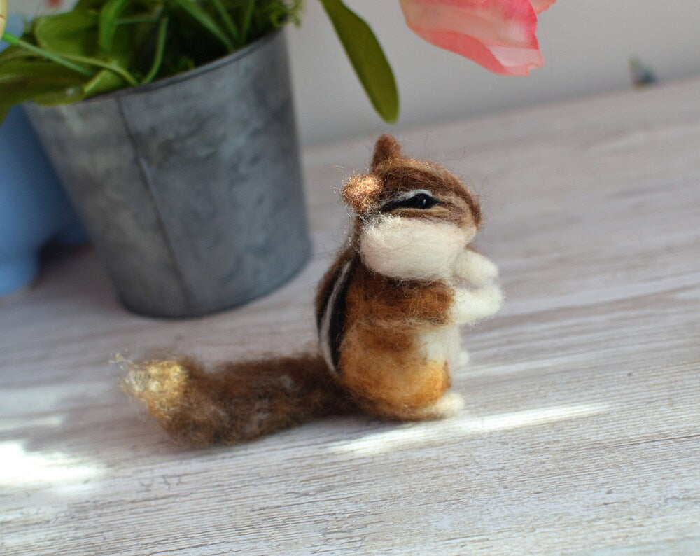 Needle felted chipmunk