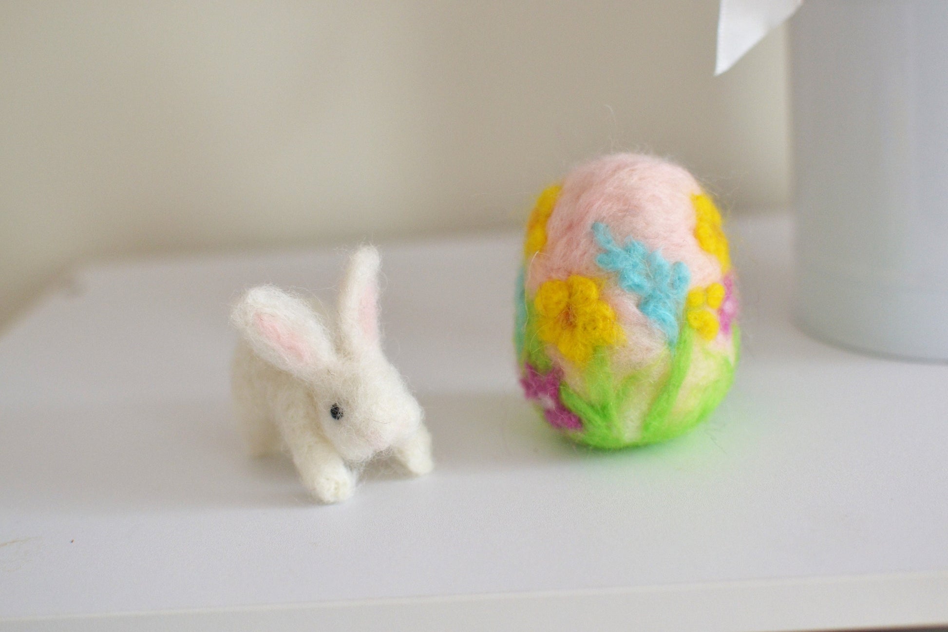 Easter rabbit bunny, easter egg miniature bunny needle felted animals toys