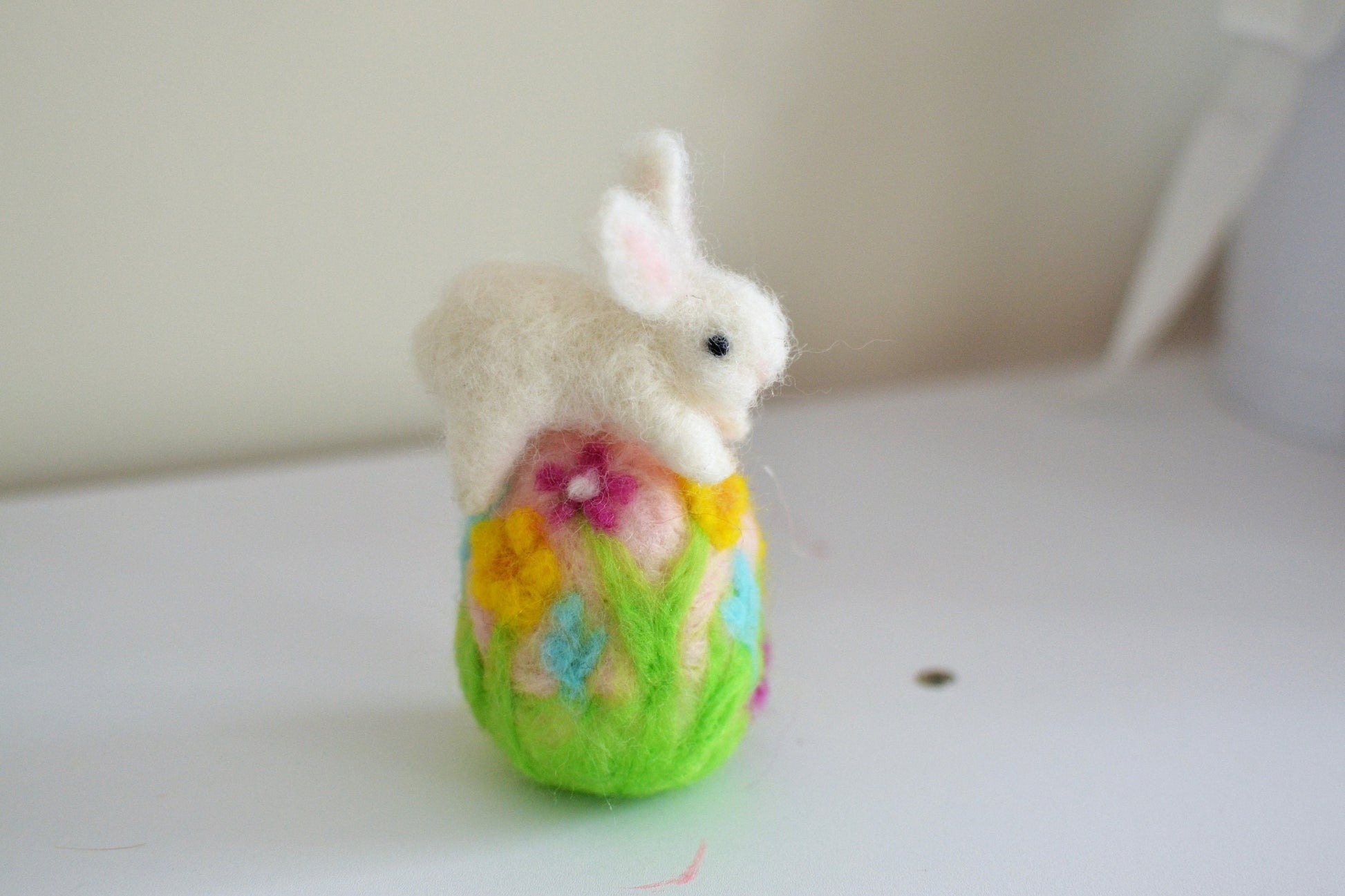 Easter rabbit bunny, easter egg miniature bunny needle felted animals toys