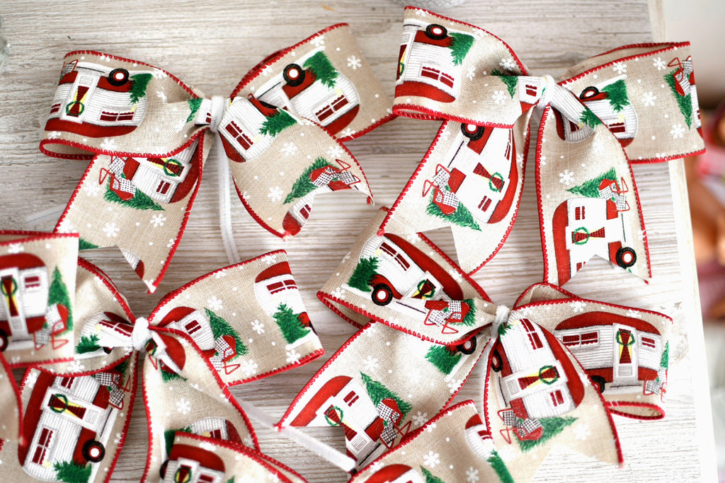 CHRISTMAS TREE bows for tree bows for wreath.set of 12.christmas Ribbon decor
