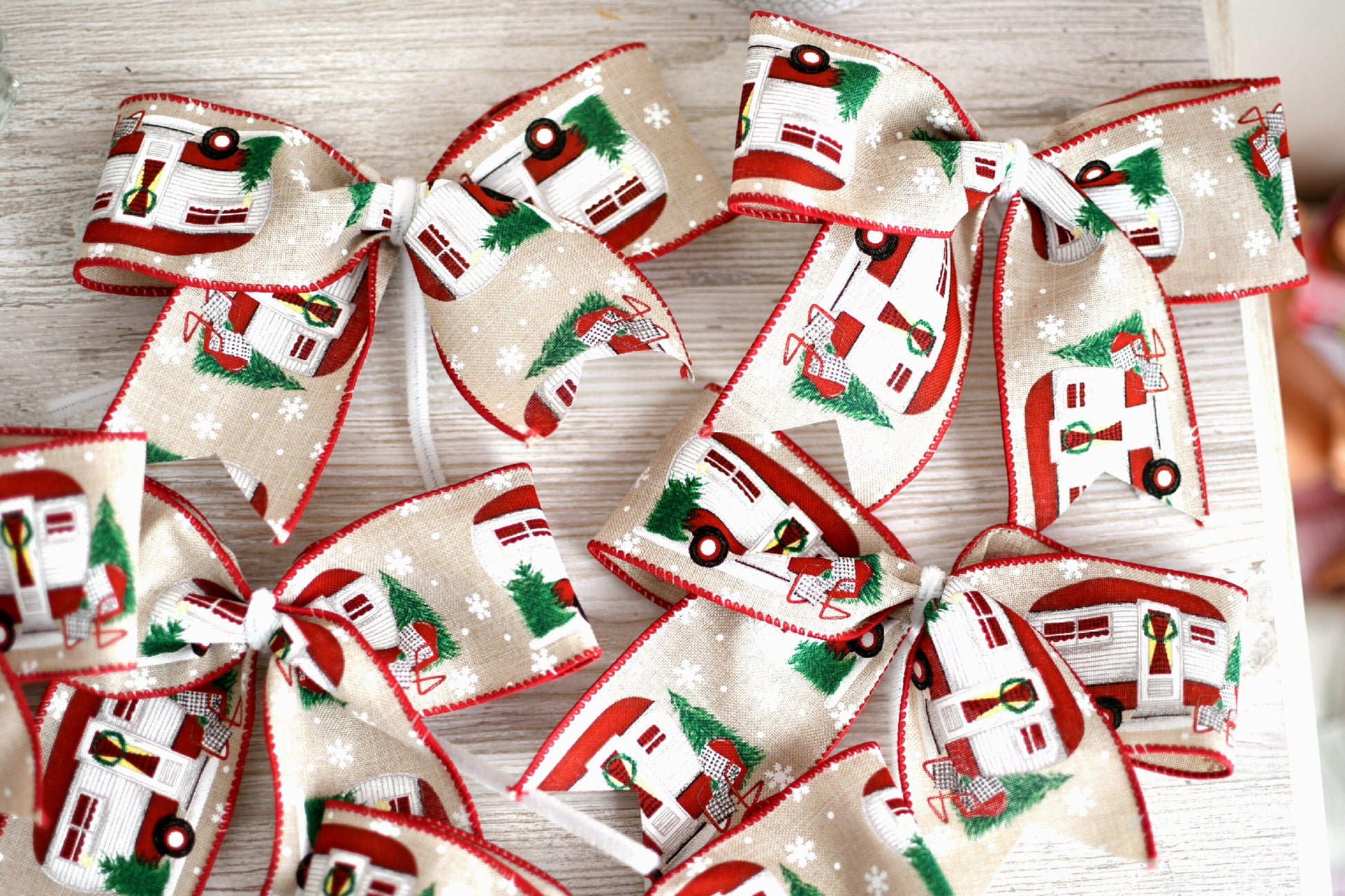 CHRISTMAS TREE bows for tree bows for wreath.set of 12.christmas Ribbon decor