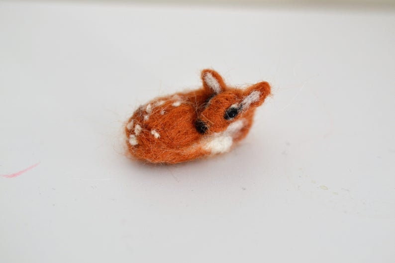 MINIature deer Needle felted Ready to ship.