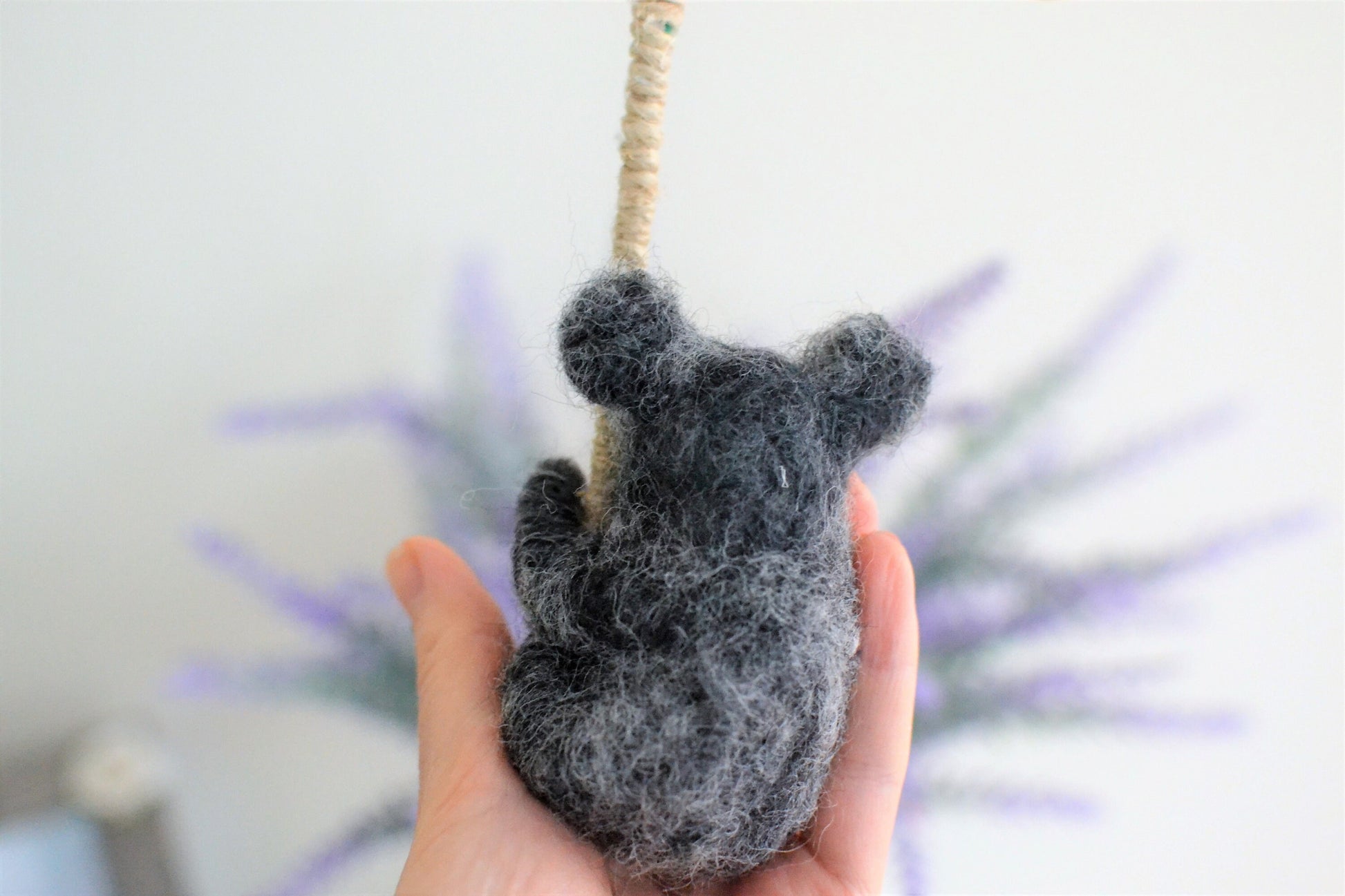 Needle felted koala christmas ornament. needle felted animal. needle felted ornament. wool koala toy