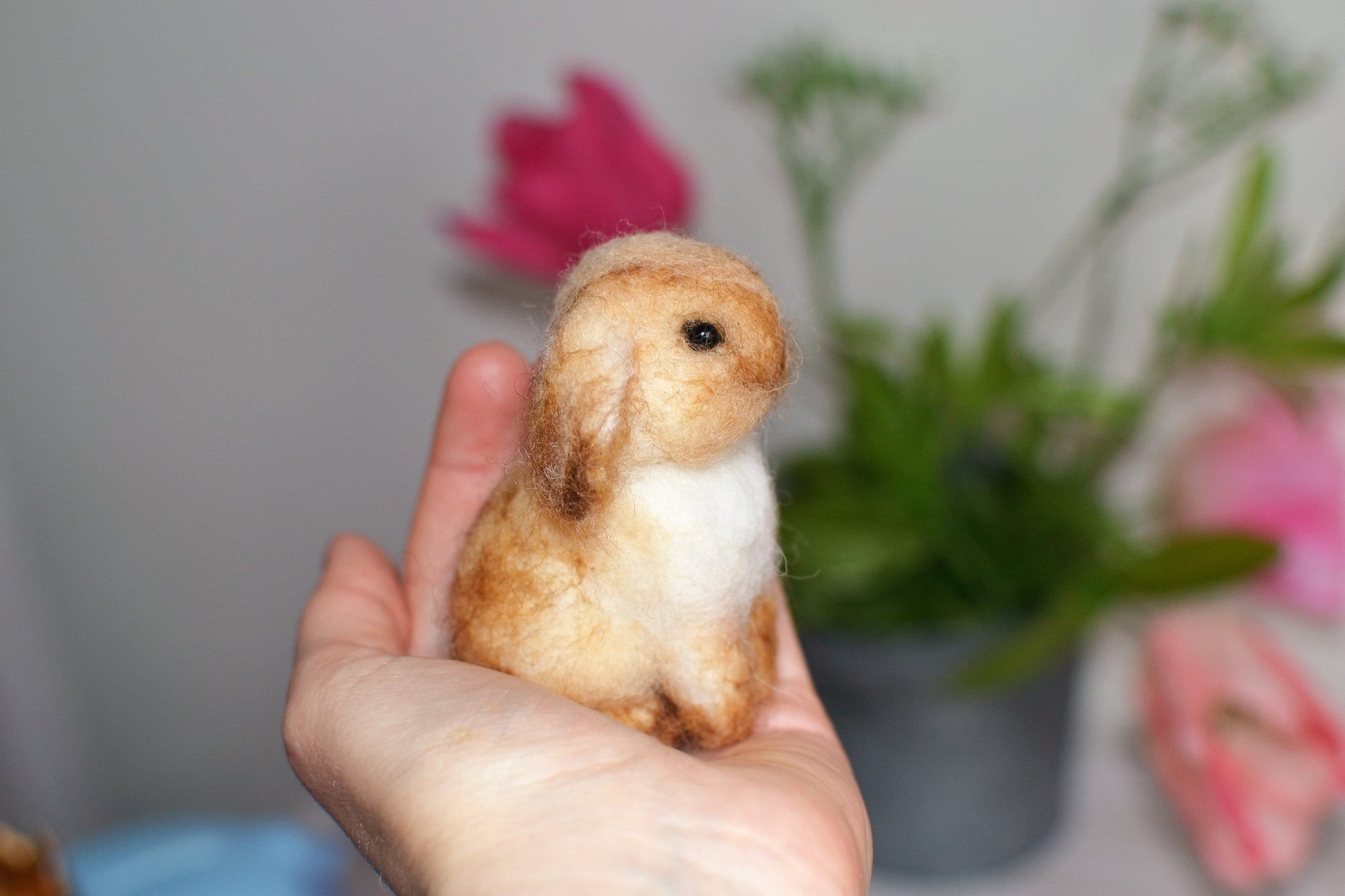 Nedle felted rabbit bunny christmas ornament. custom realistic rabbit.needle felted rabbit
