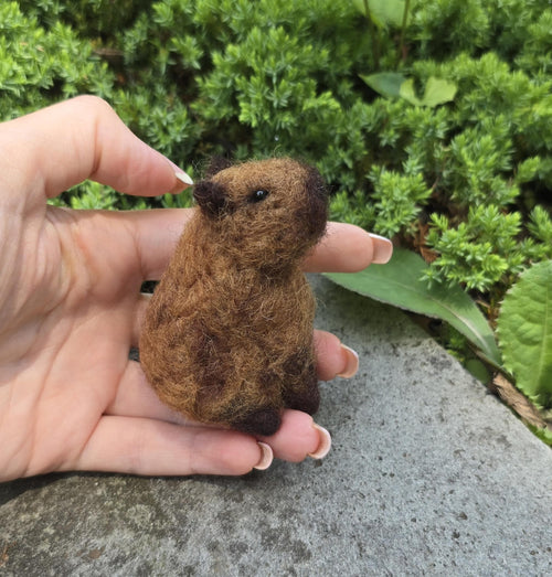 Capybara. capybara toy needle felted. Capybara ornament. Christmas gift needle felted. Wool animals.