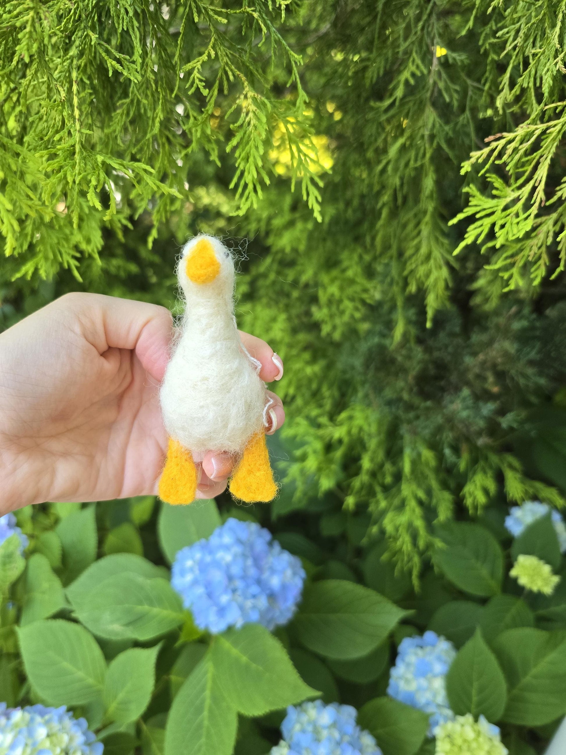 Needle felted goose ornament.Needle felted bird. birds deco realistic birds needle felted.READY TO SHIP.