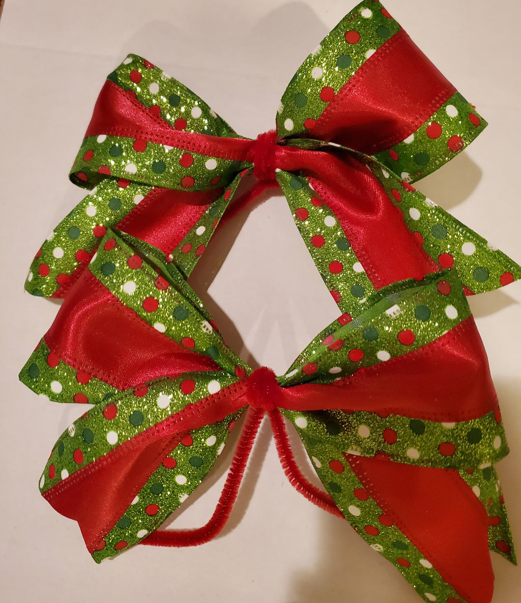 set of 14 Christmas tree bows ornaments classic Christmas decorations garlands