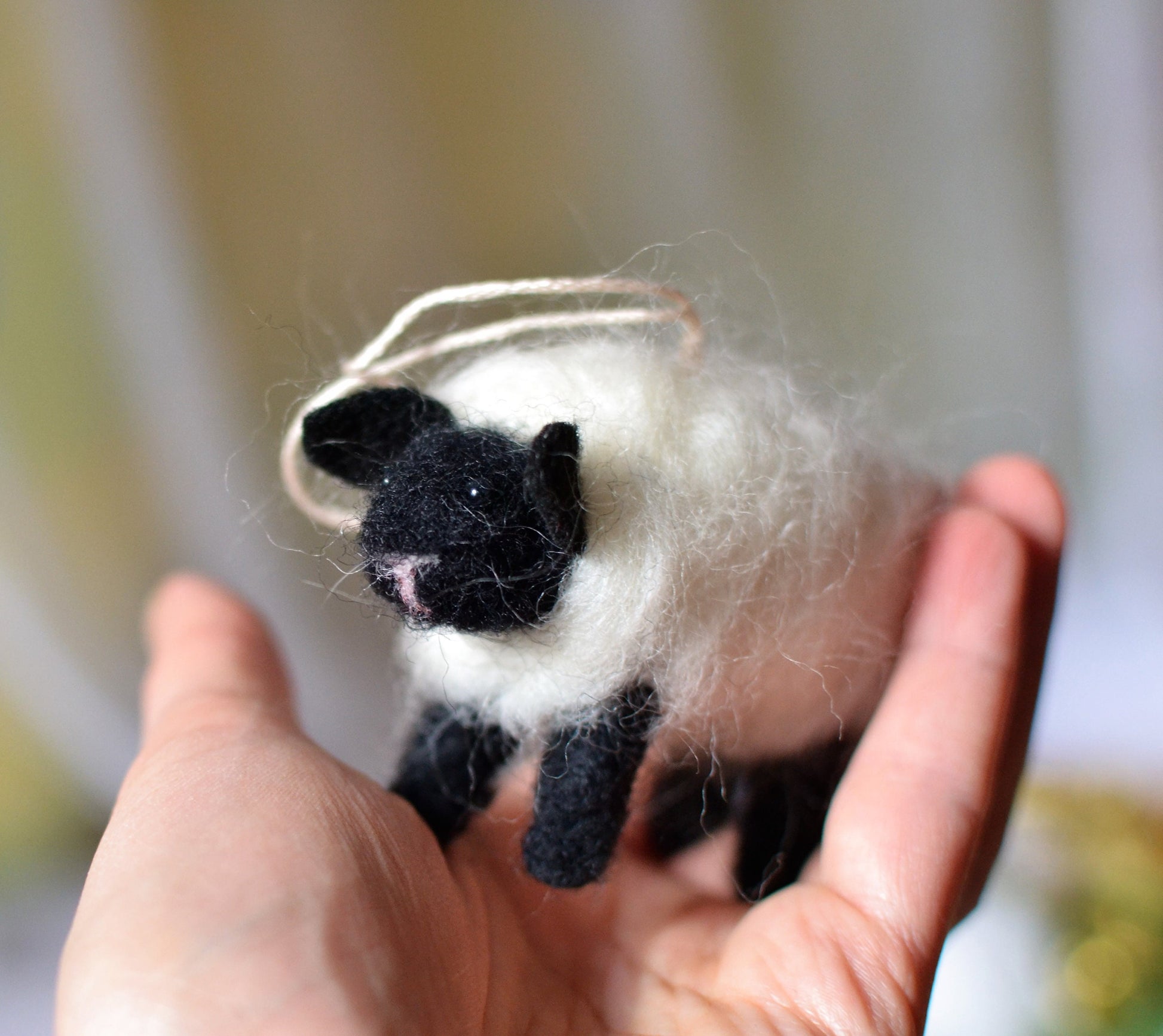 Needle felted sheep ornament Christmas decor. Sheep toy. Needle felted Animal. Wooland animals. Ready to ship.