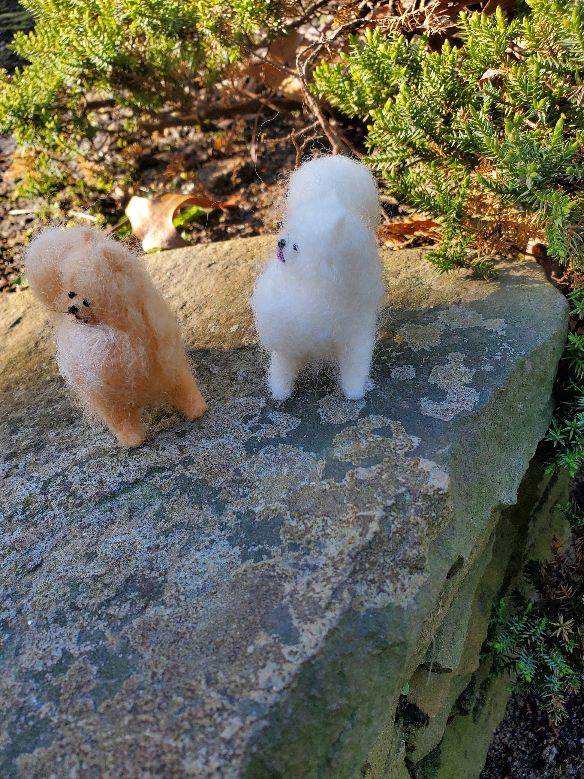 Needle felted dog ornament  dollhouse dog Christmas decor Pomeranian. Wooland animals. Needlefelted animal dog