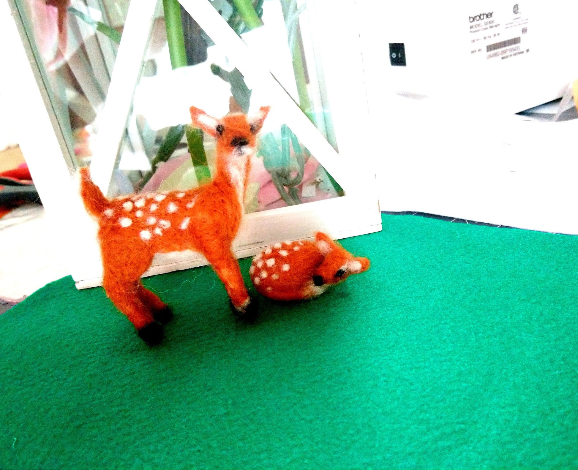 MINIature deer Needle felted Ready to ship.