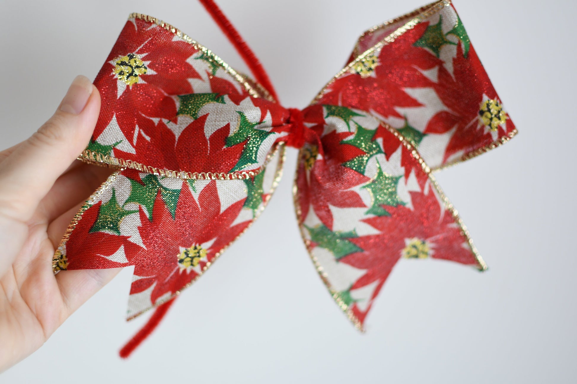 Christmas tree bows poinsettia set of 10 christmas flower. Christmas bow decorations classic tree