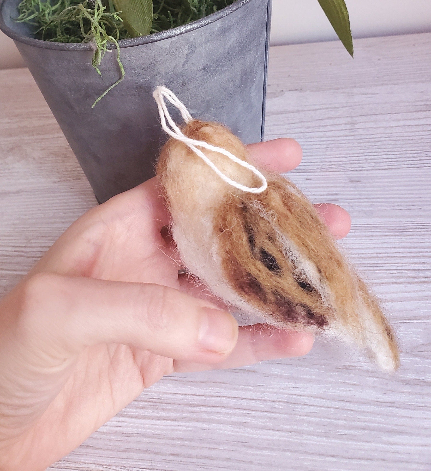 barn owl ornament owl wool realistic.christmad owl  needle felted animals.