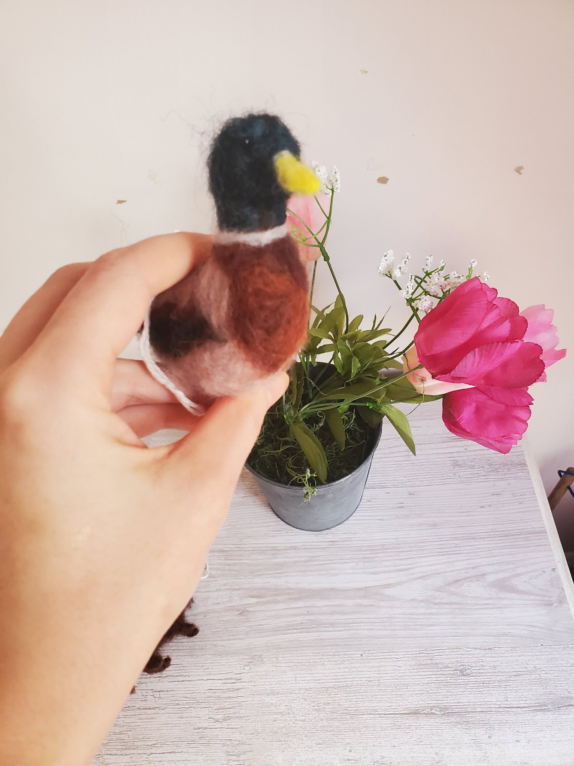 Needle felted duck ornament Christmas ornaments felted animals wool realistic.