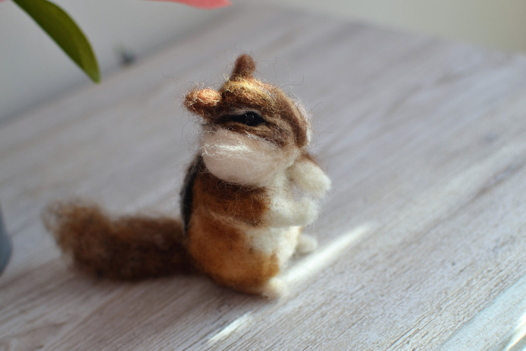 Needle felted chipmunk