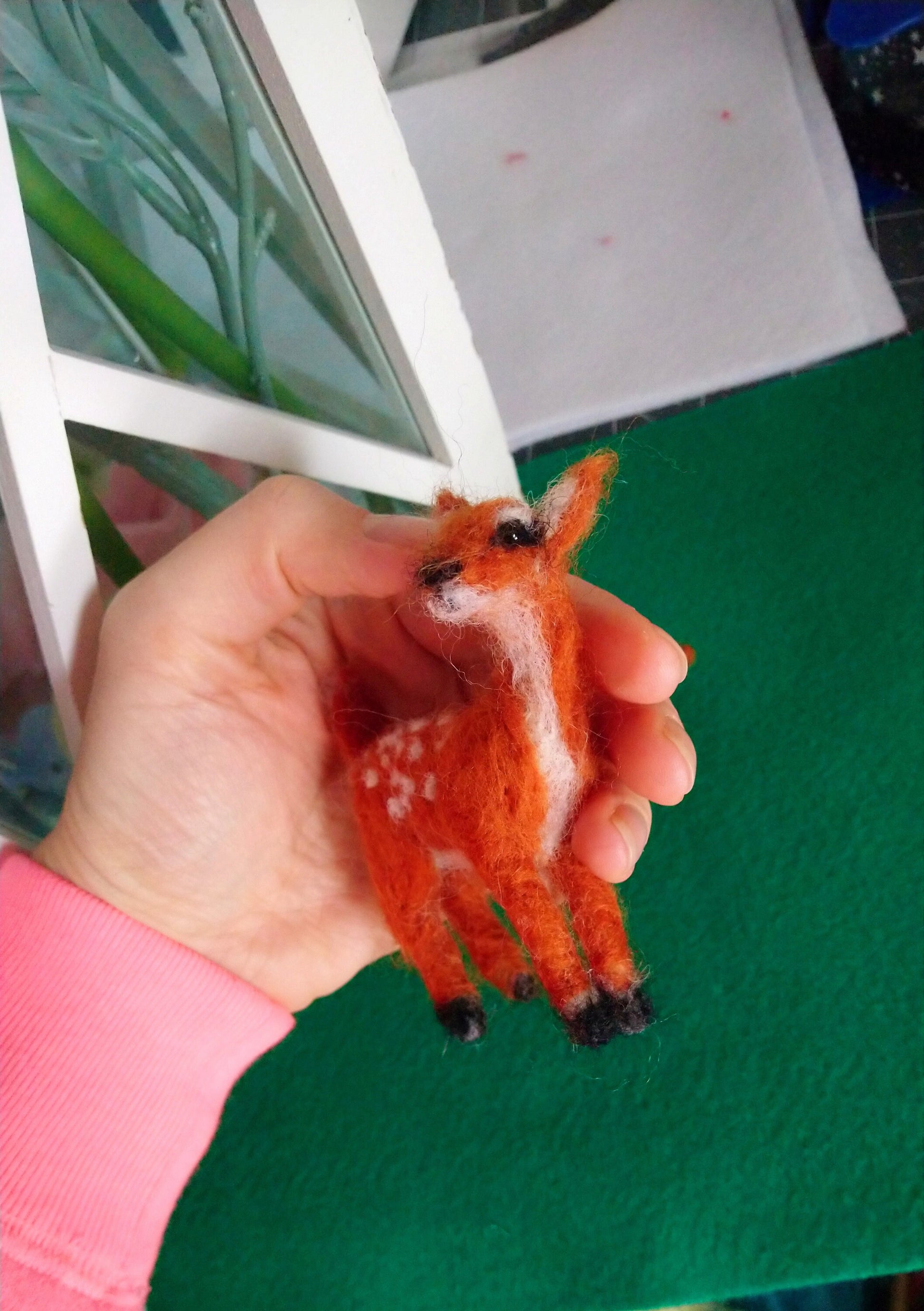 MINIature deer Needle felted Ready to ship.