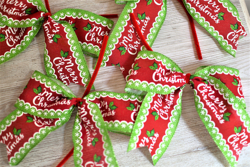 Christmas bows tree decoration bows for wreath for garland christmas decoration.