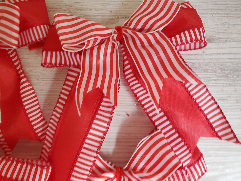 Christmas tree paper mint bows set of 7. Candy Christmas tee bows decorations.Bows for wreath, garlands.
