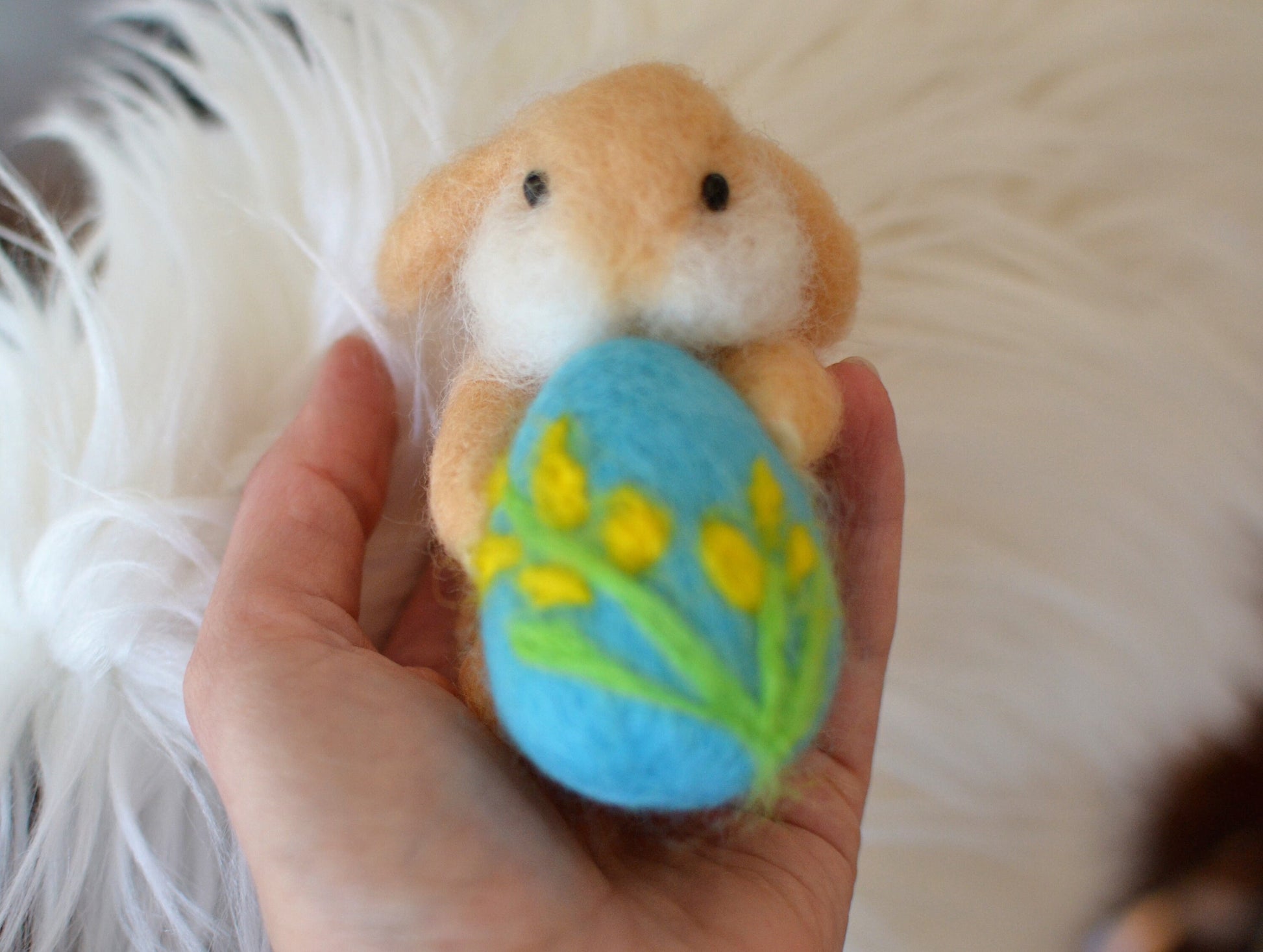 Easter bunny needle felted. felted bunny with egg easter gift needle felted animals
