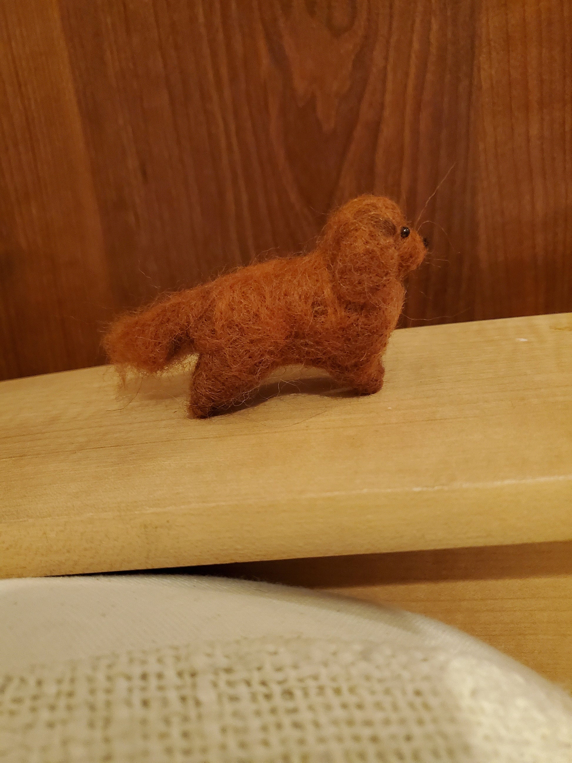 King cavalier Spaniel dog needle felted Charles Spaniel dog ornament. Christmas Spaniel doll house pet  needle felted animals wool