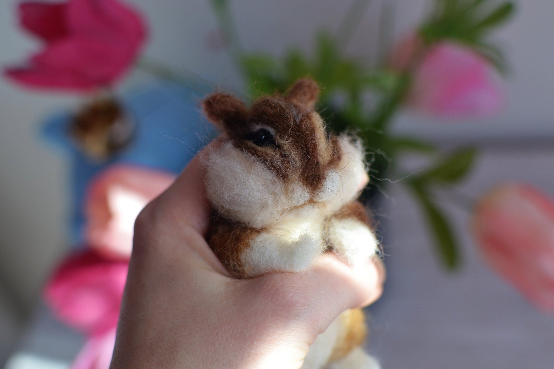 Needle felted chipmunk