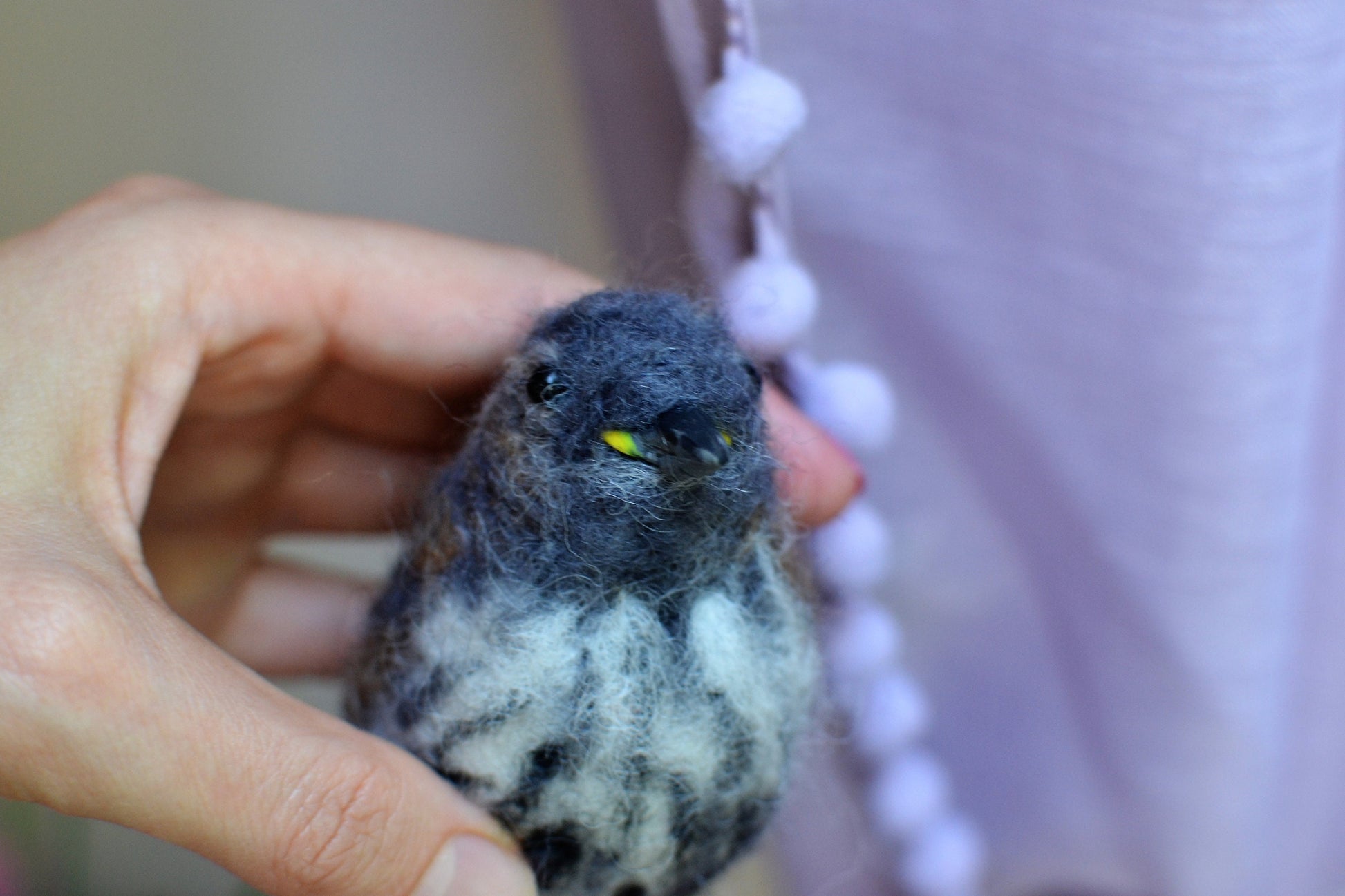 Needle felted house finch. bird finch baby bird.needle felted bird ornament.