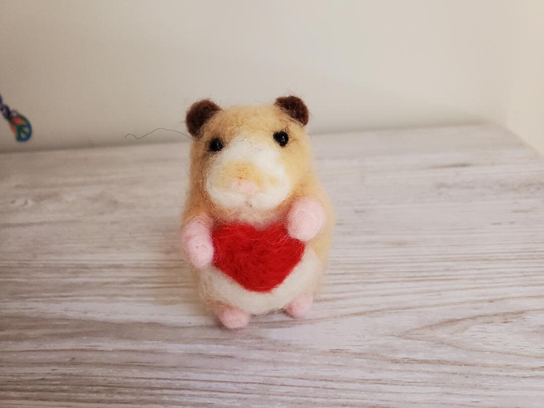 Needle felted hamster christmas ornament Custom hamster cream Needle felted animals christmas gift Personalized gift