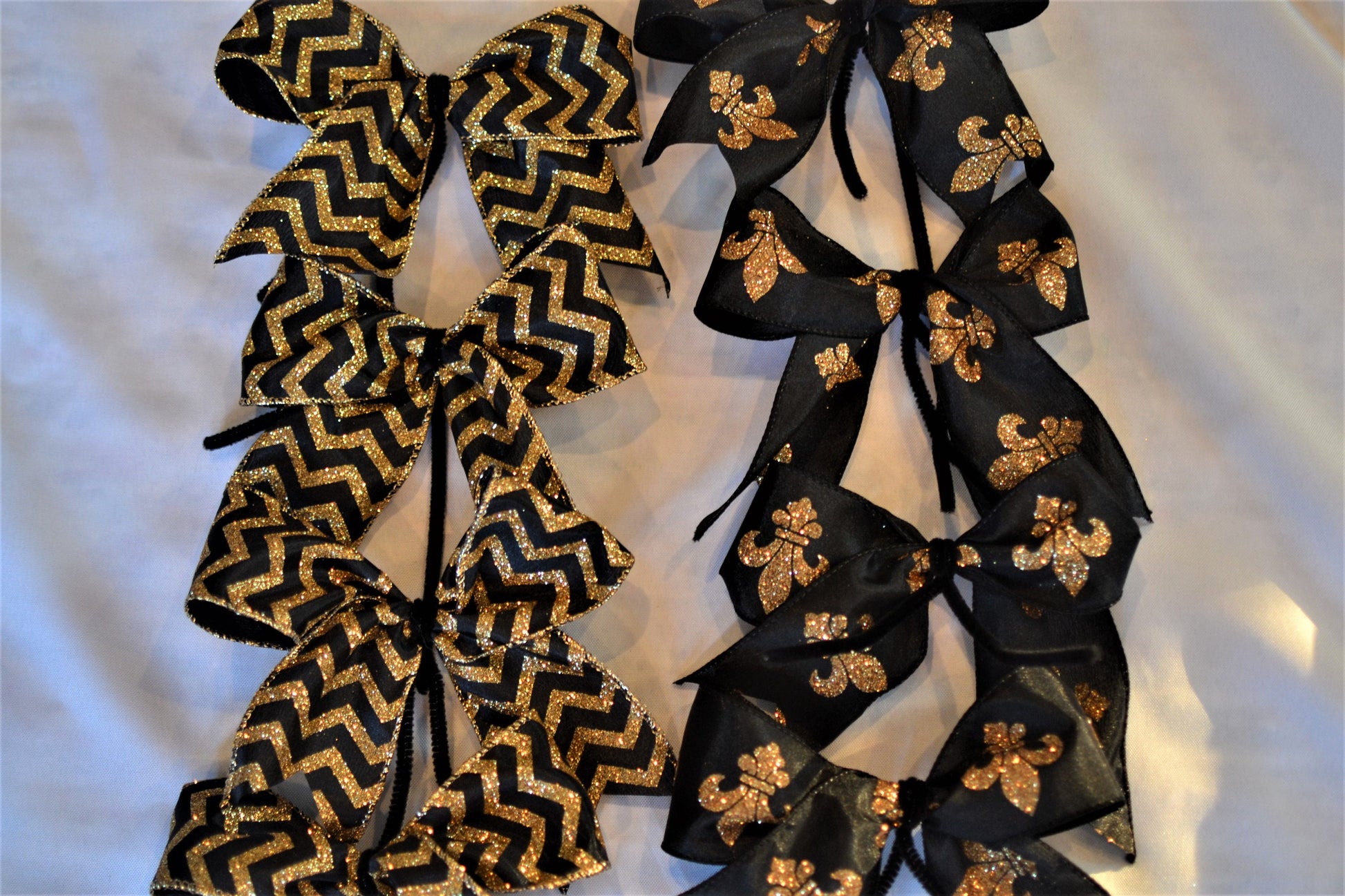 Christmas tree bows decorative bows/ gold black Christmas tree decoration bows/ classic bows for wreath