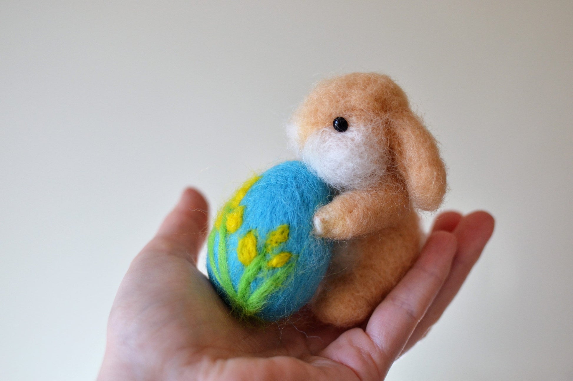 Easter bunny needle felted. felted bunny with egg easter gift needle felted animals