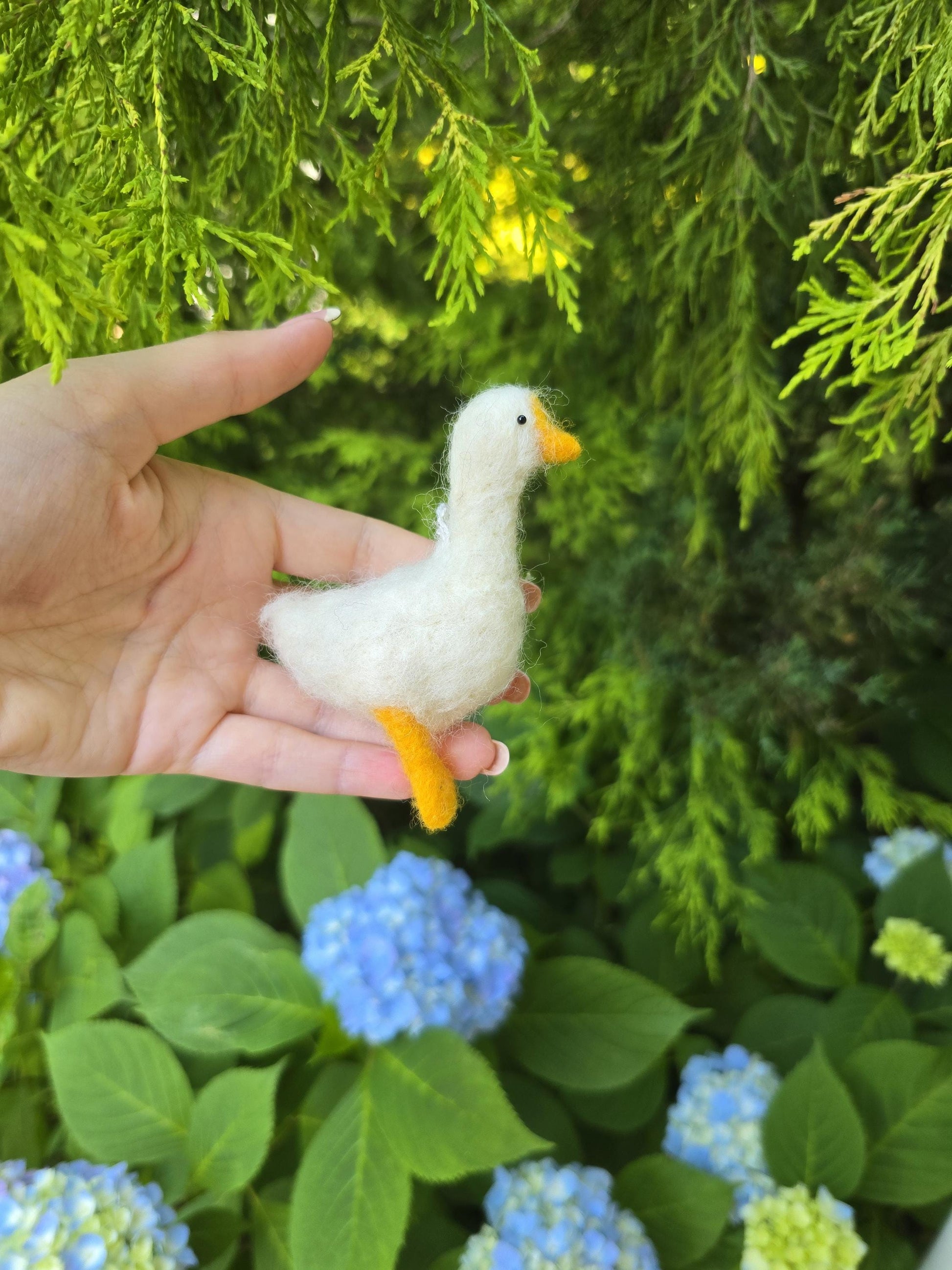 Needle felted goose ornament.Needle felted bird. birds deco realistic birds needle felted.READY TO SHIP.