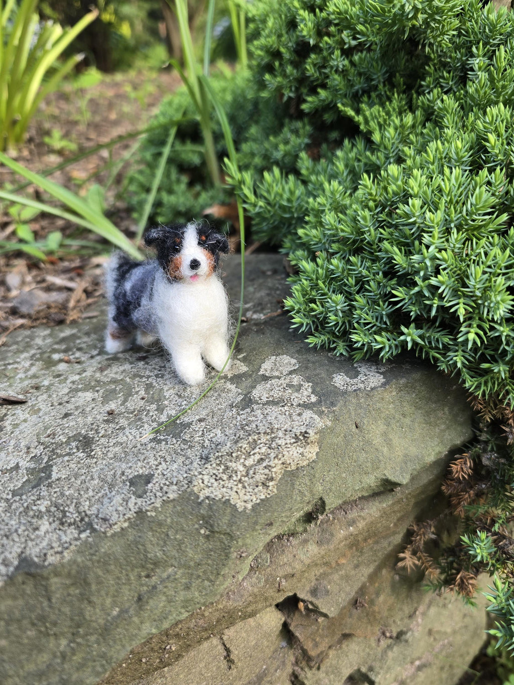 Australian sheperd dog. Handmade dog.Needle felted dog. Christmas ornament dog. Custom color auatralian sheperd.custom dog gift