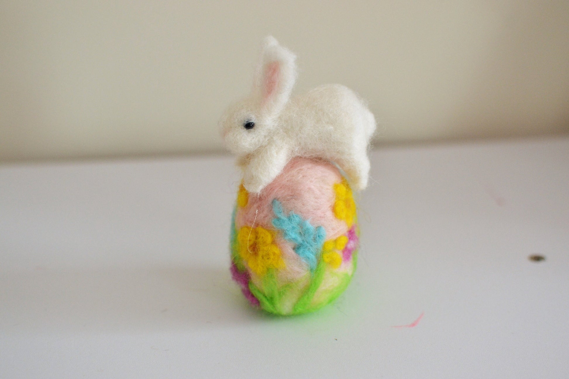 Easter rabbit bunny, easter egg miniature bunny needle felted animals toys