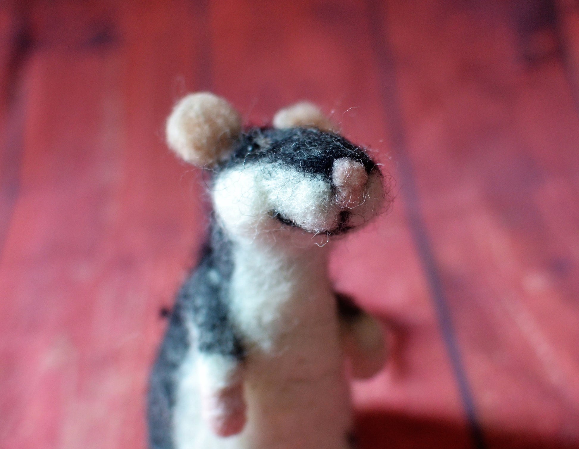 Needle Felted mouse, felted rat Christmas decoration. New year rat, Felted realistic animal