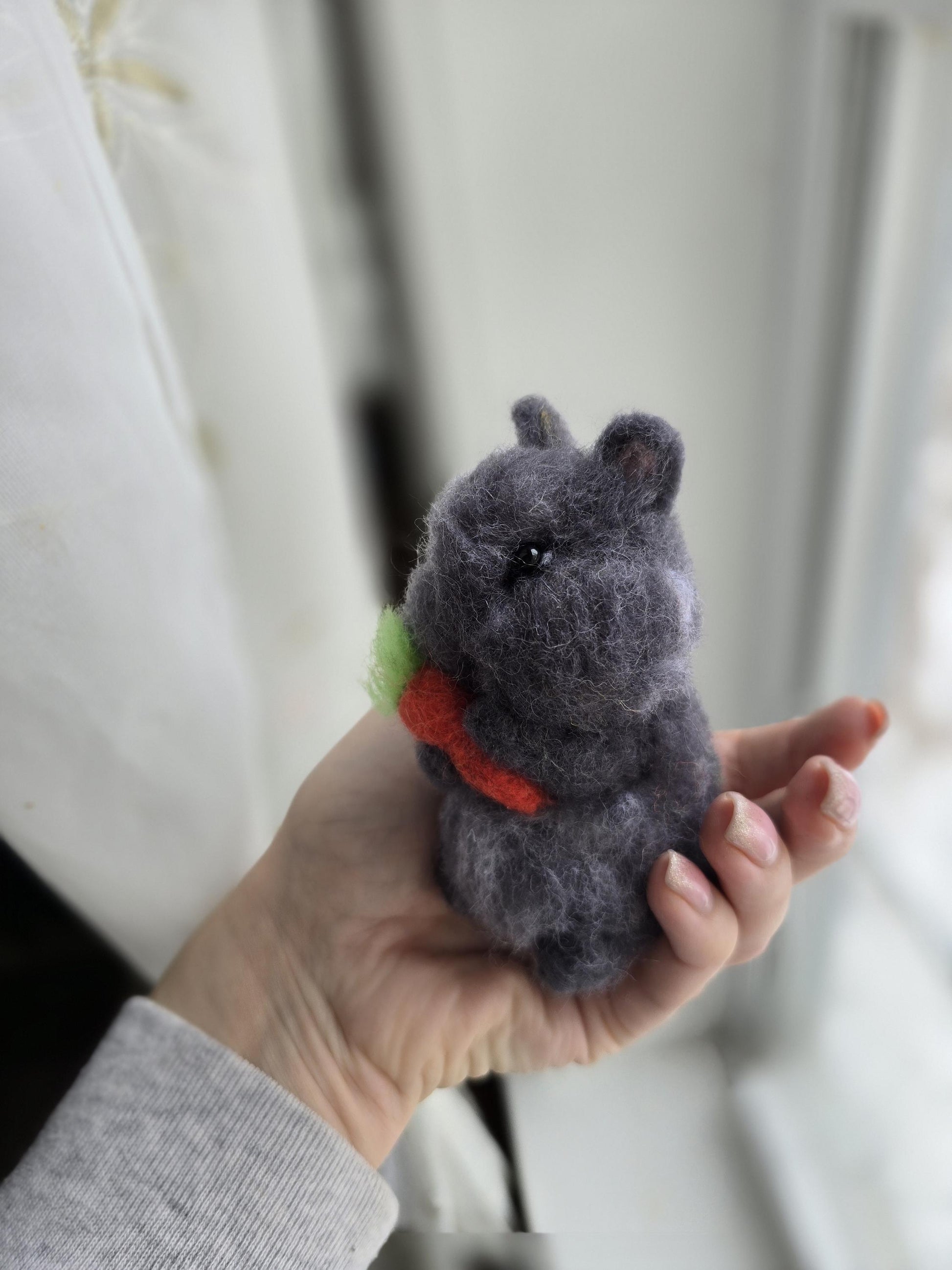 Needle felted bunny. Easter bunny. Wool grey rabbit. Rabbit. Easter gift bunny.