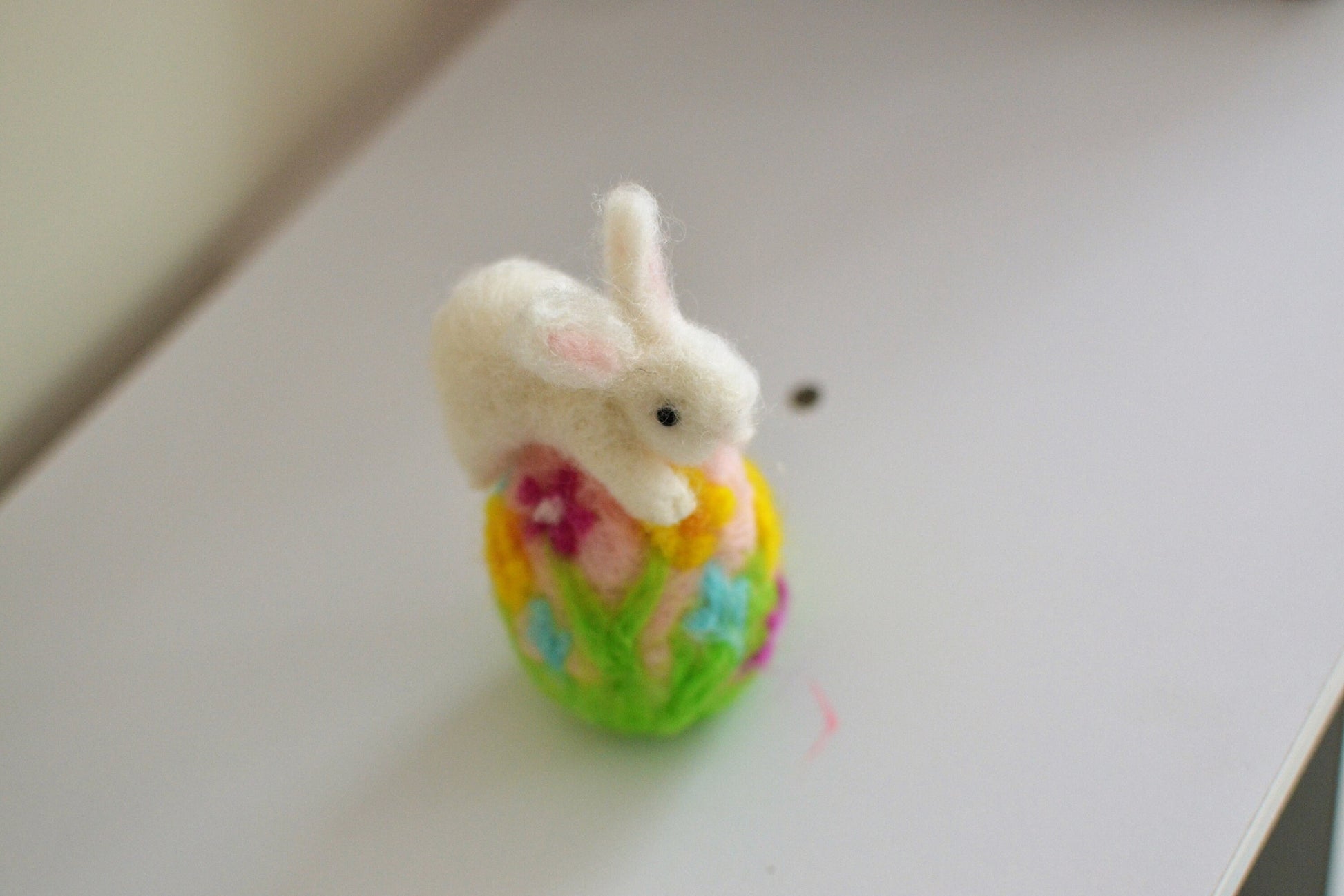 Easter rabbit bunny, easter egg miniature bunny needle felted animals toys