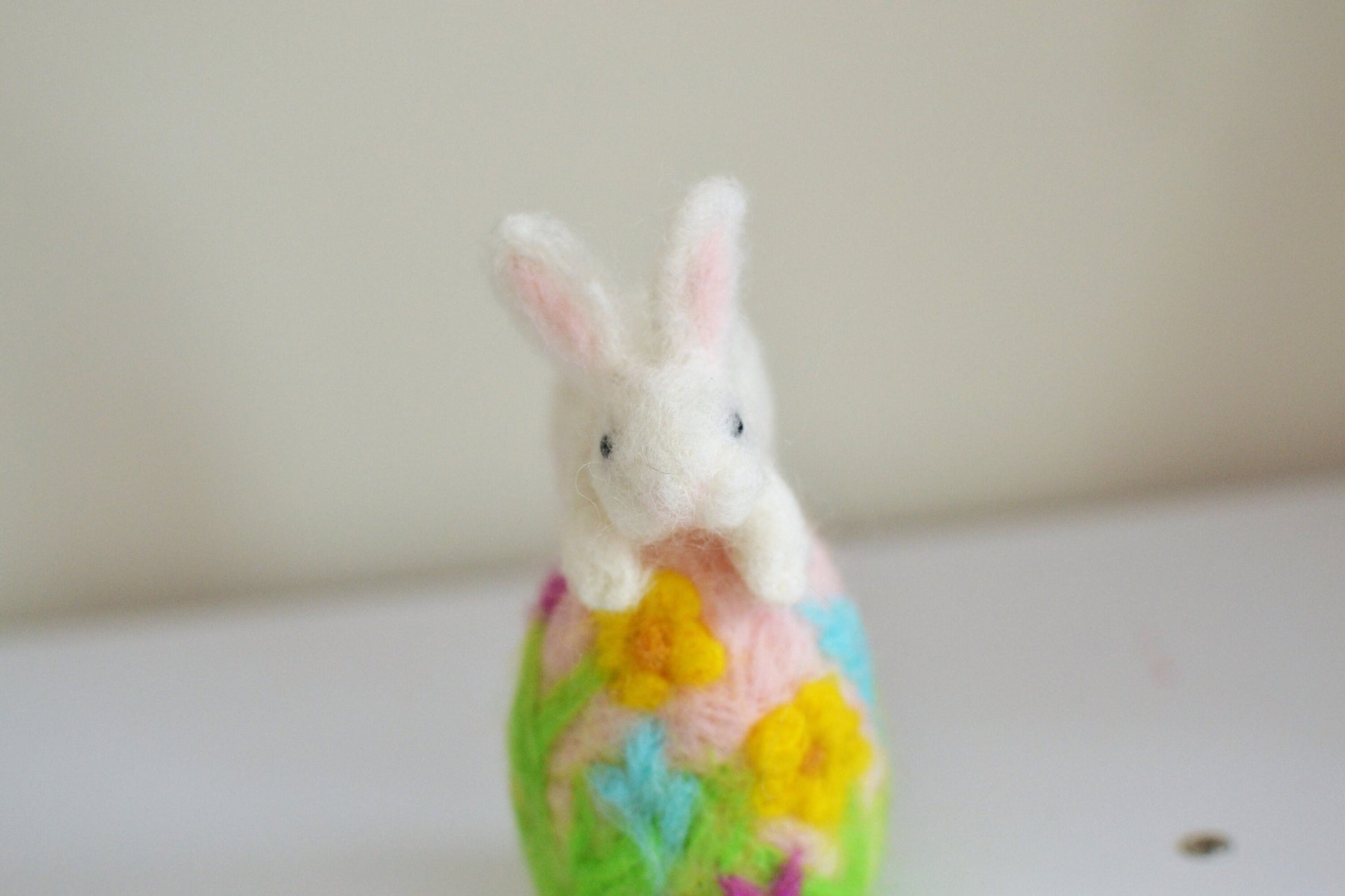 Easter rabbit bunny, easter egg miniature bunny needle felted animals toys