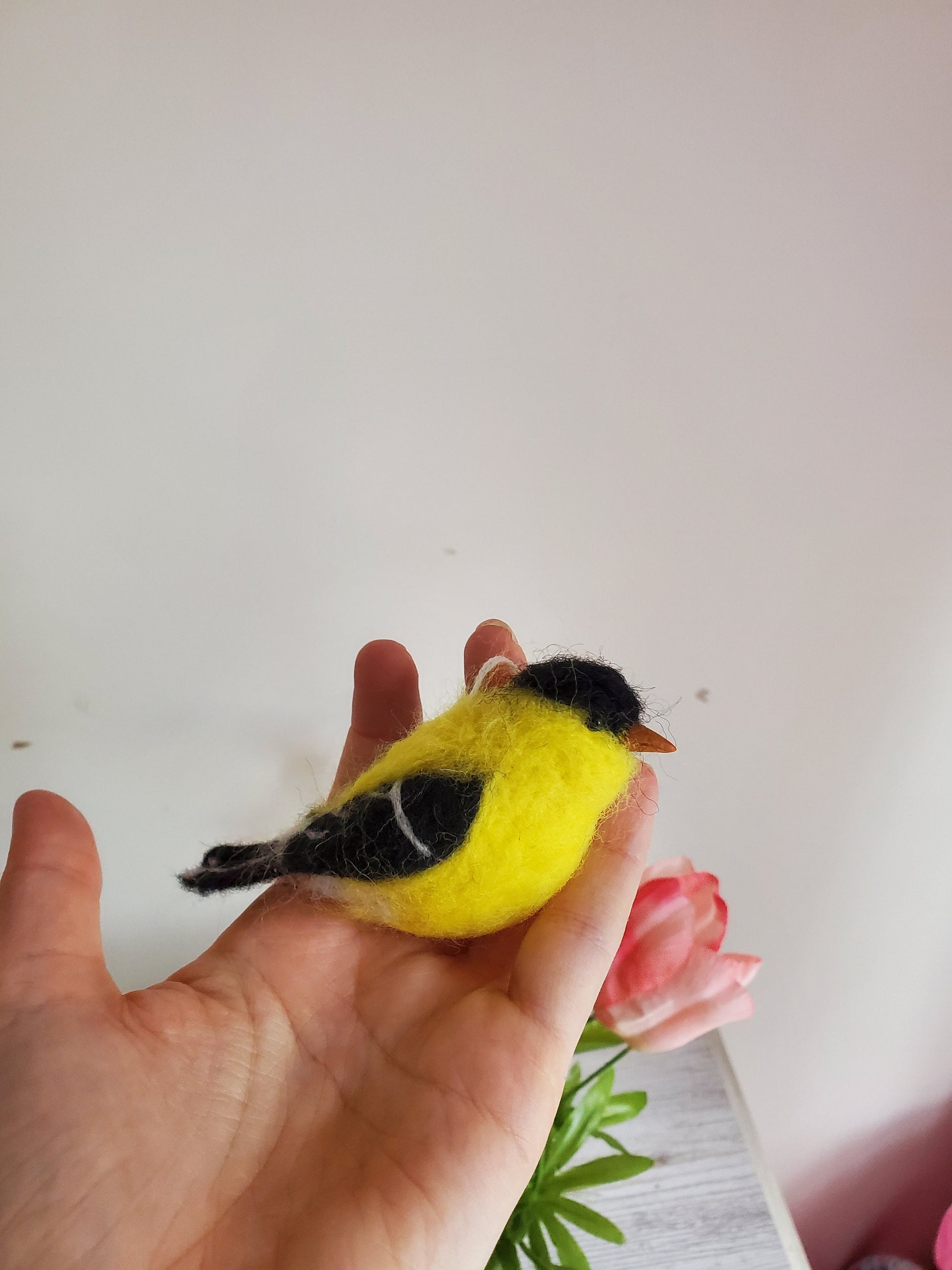 Needle felted goldfinch  Christmad ornament.realistic. needle felted birds, felted birds decorations