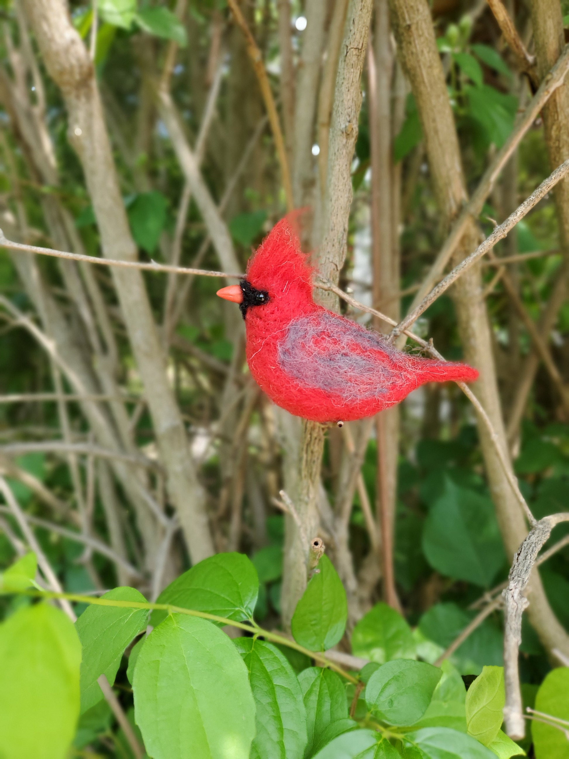 Needle felted birds. Red cardinal. Winter birds Christmas Birds home decor. Needle felted Birds ornament. Needle felted Christmas ornament.