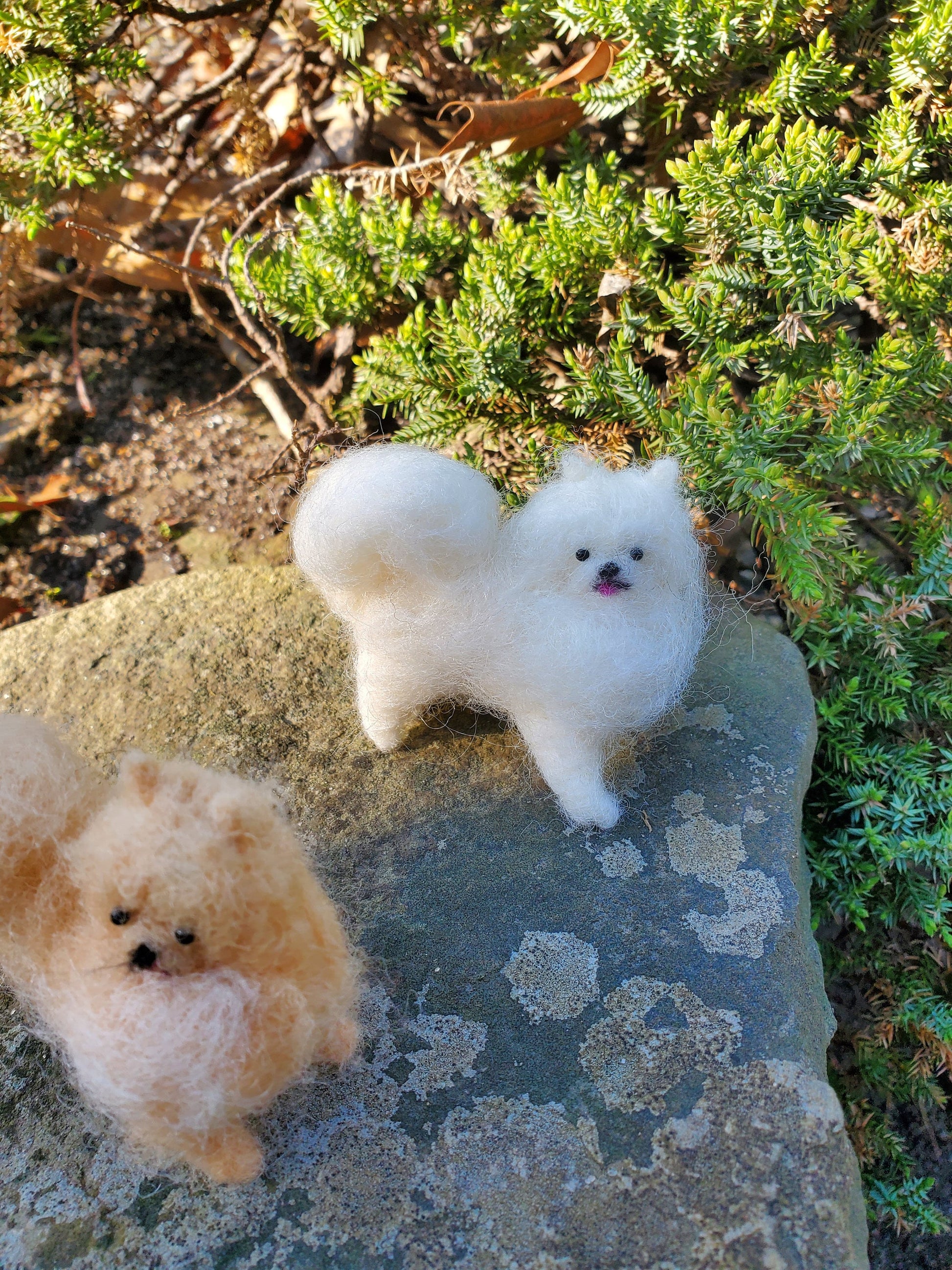 Needle felted dog ornament  dollhouse dog Christmas decor Pomeranian. Wooland animals. Needlefelted animal dog