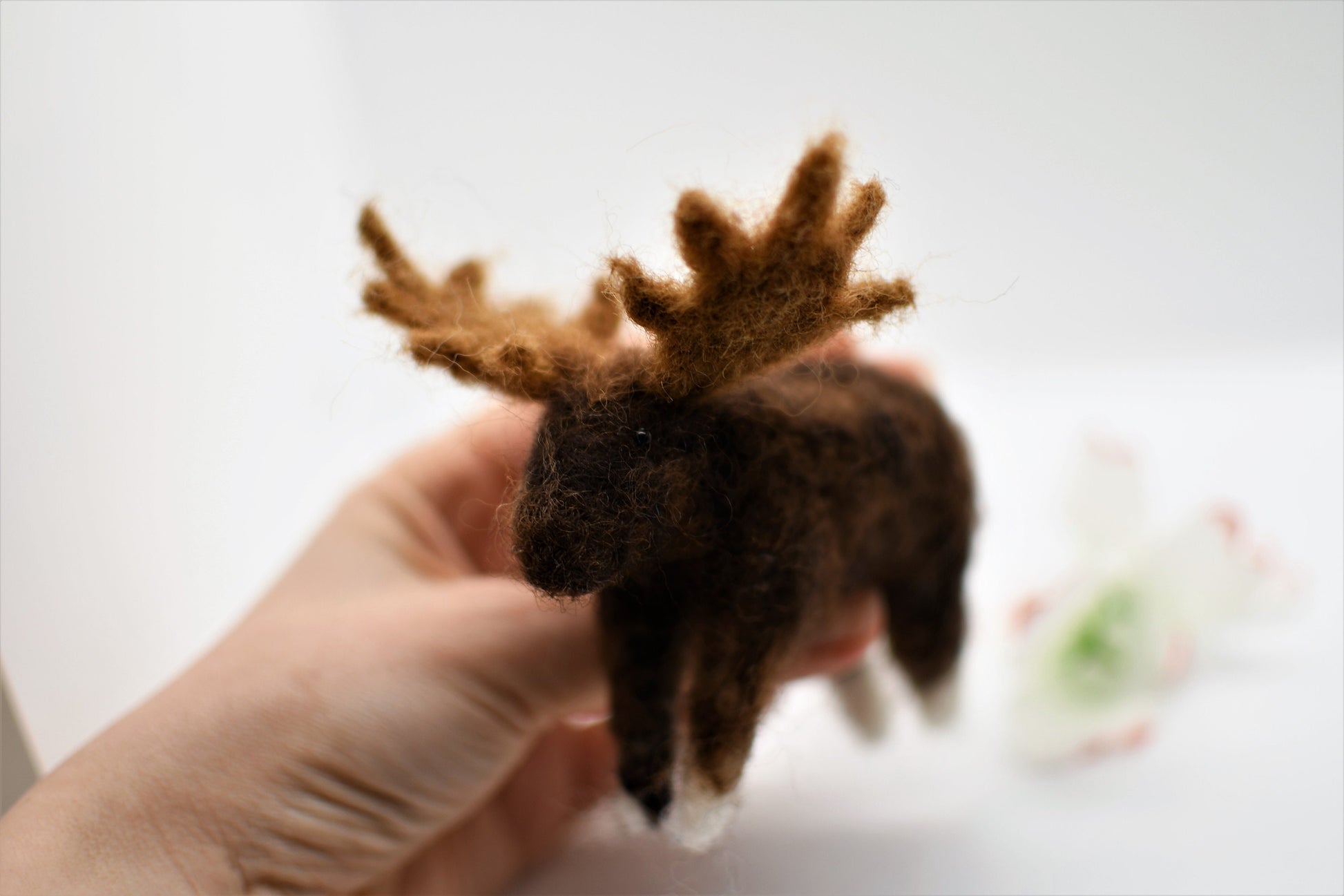 Moose needle felted moose ornament. Felted animals wooland moose lover animals