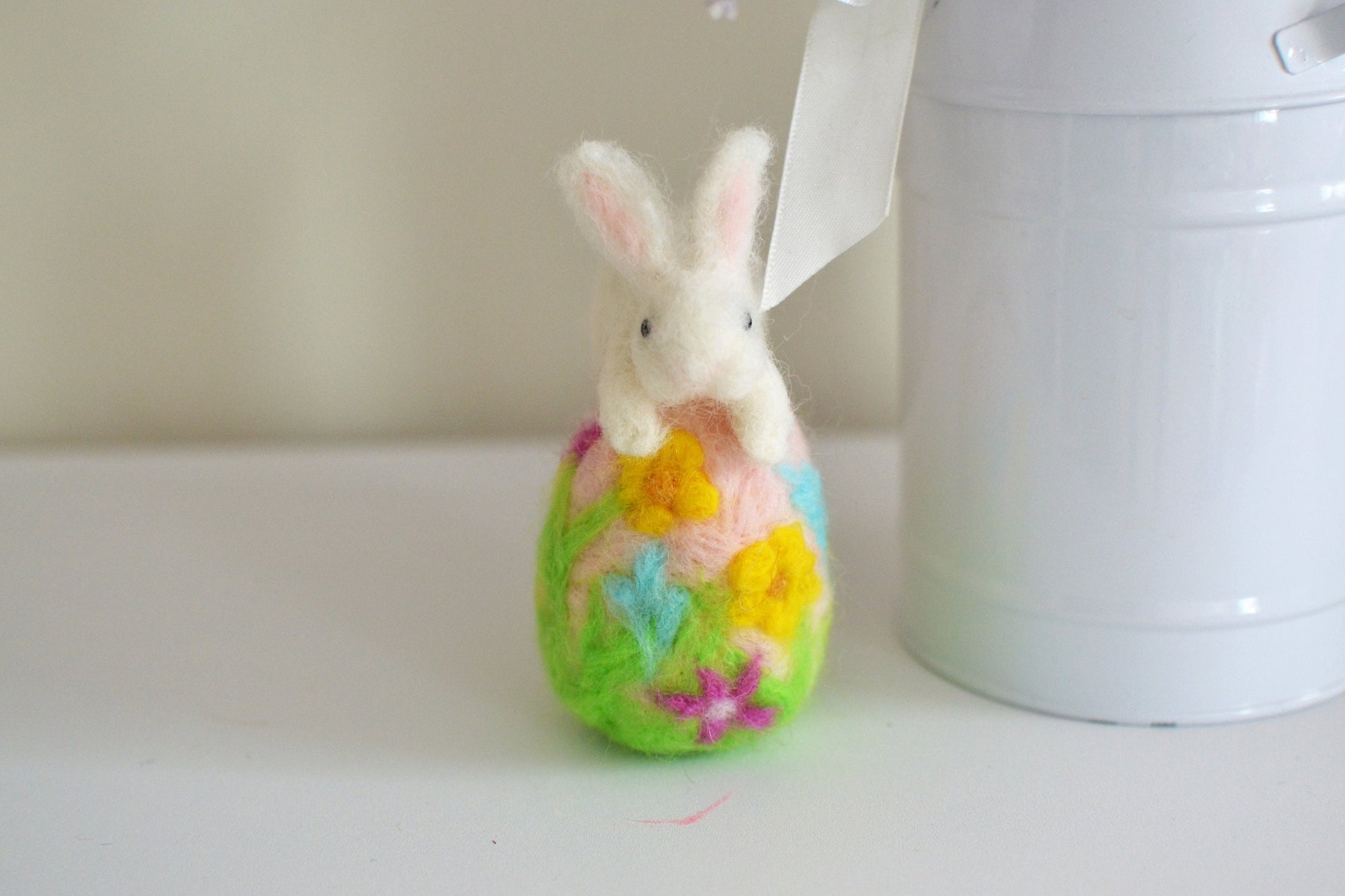 Easter rabbit bunny, easter egg miniature bunny needle felted animals toys