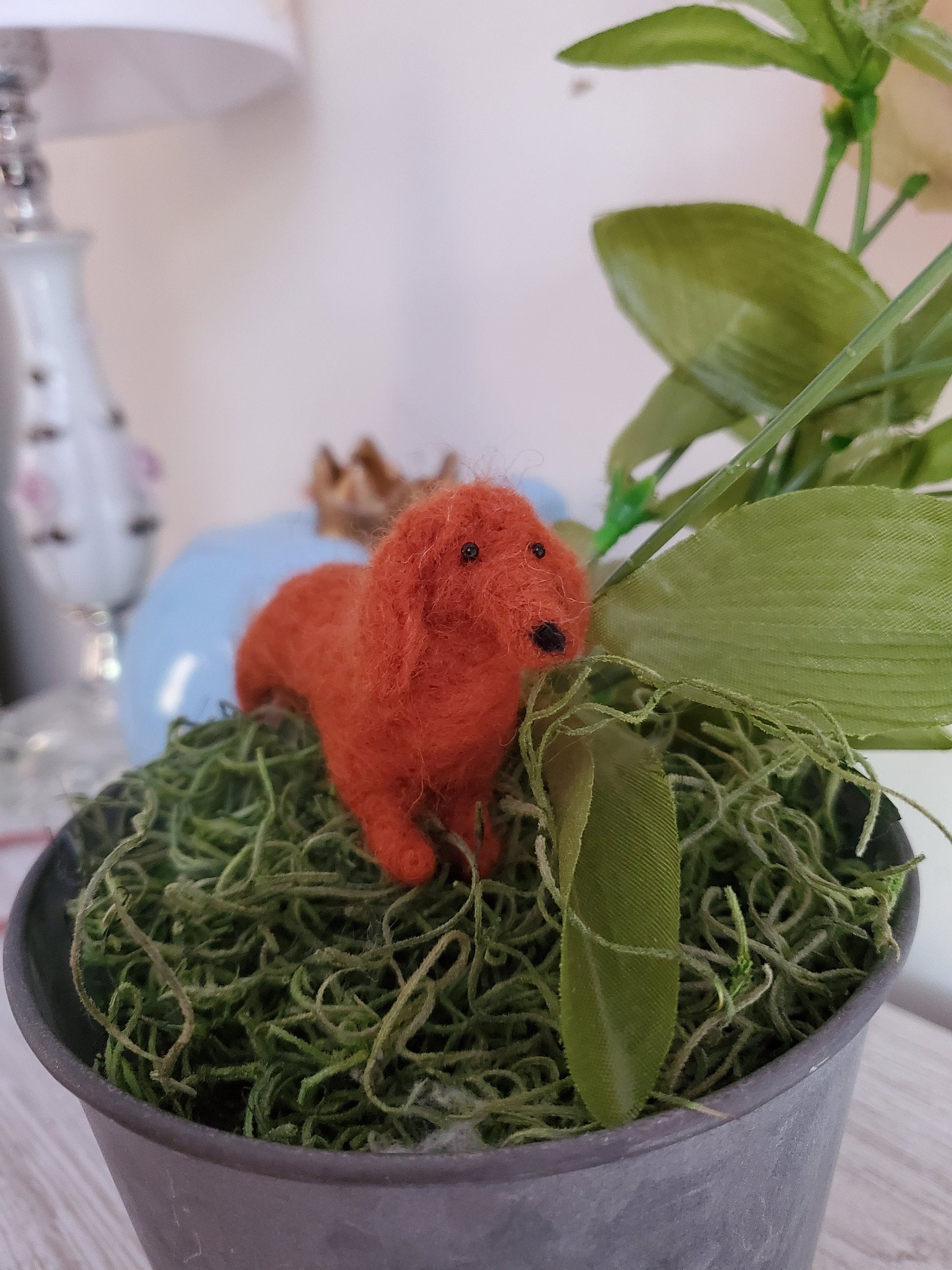 Dachshund  dog needle felted.doll house dog.miniature Dachshund.custom dog miniature needle felted.