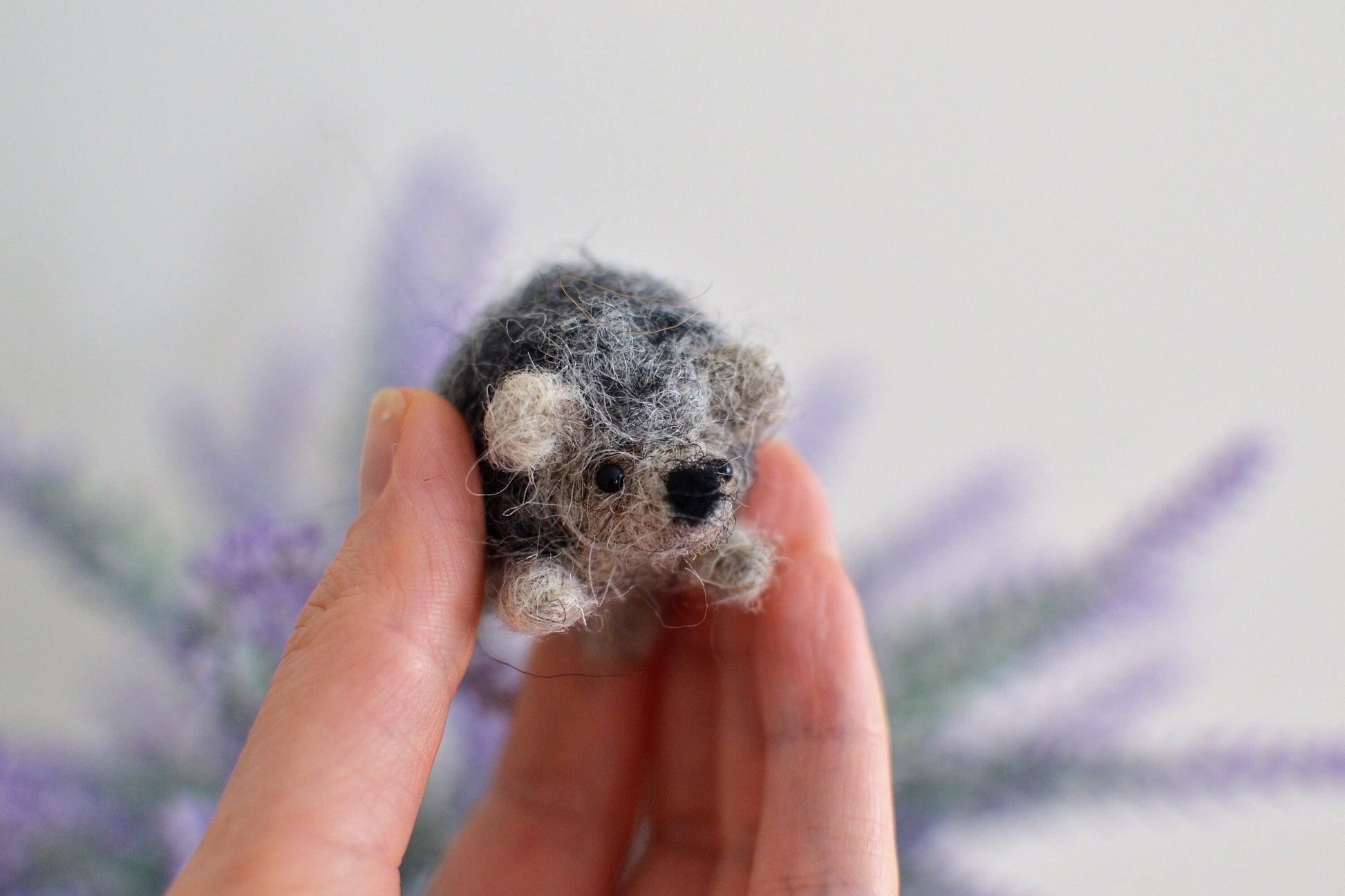Needle felted miniature hedgehog. Needle felted animal. hedgehog decor.