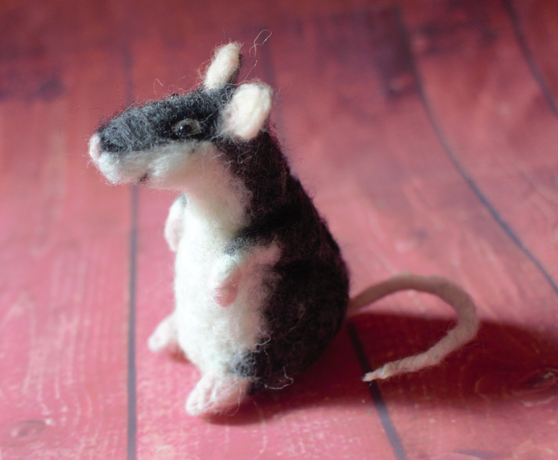 Needle Felted mouse, felted rat Christmas decoration. New year rat, Felted realistic animal
