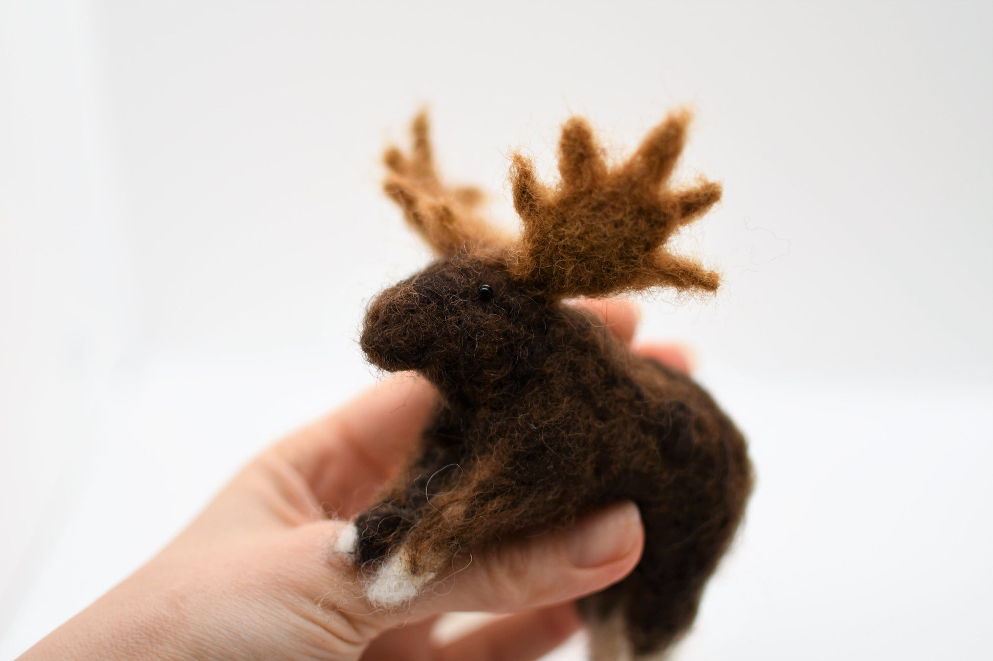 Moose needle felted moose ornament. Felted animals wooland moose lover animals