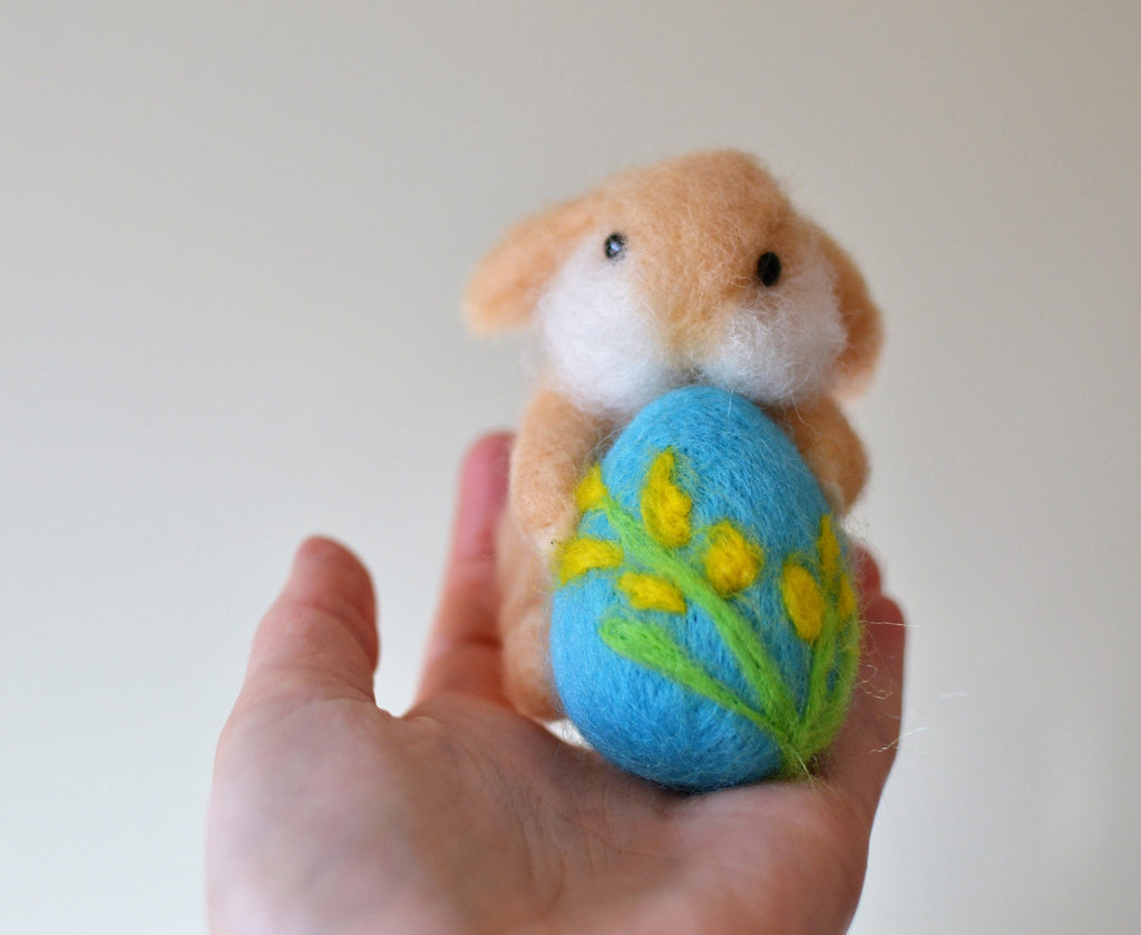 Easter bunny needle felted. felted bunny with egg easter gift needle felted animals