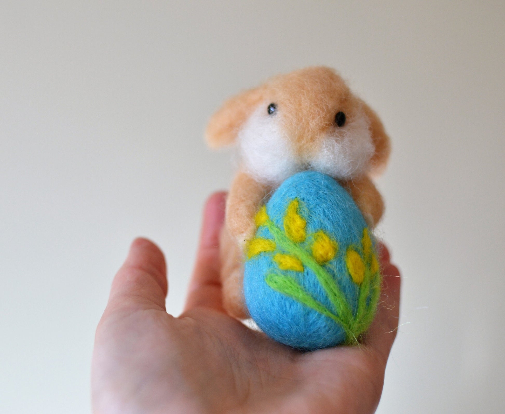 Easter bunny needle felted. felted bunny with egg easter gift needle felted animals