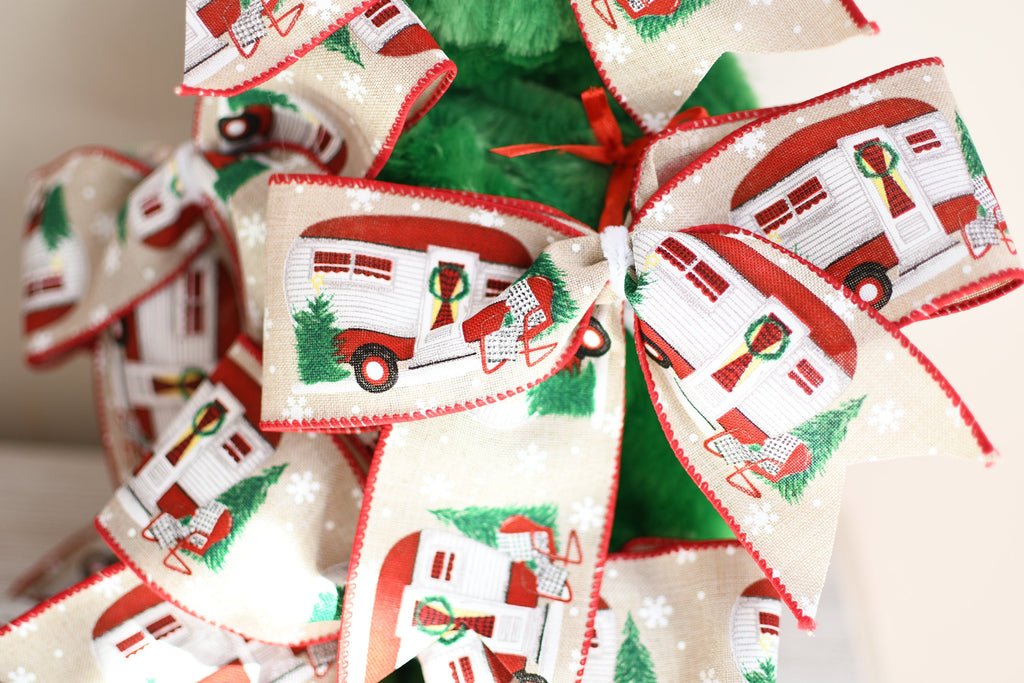 CHRISTMAS TREE bows for tree bows for wreath.set of 12.christmas Ribbon decor
