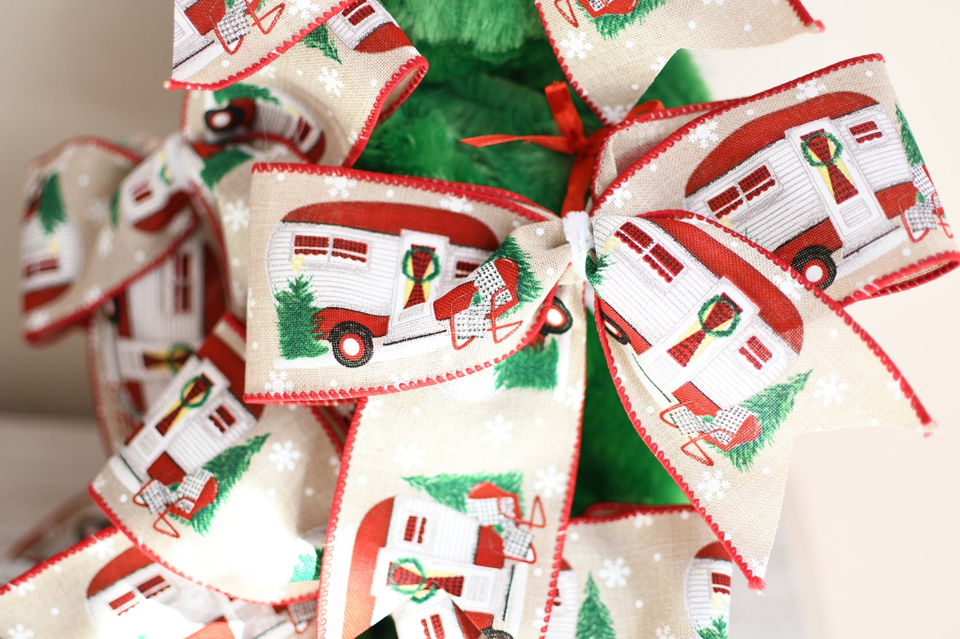 CHRISTMAS TREE bows for tree bows for wreath.set of 12.christmas Ribbon decor