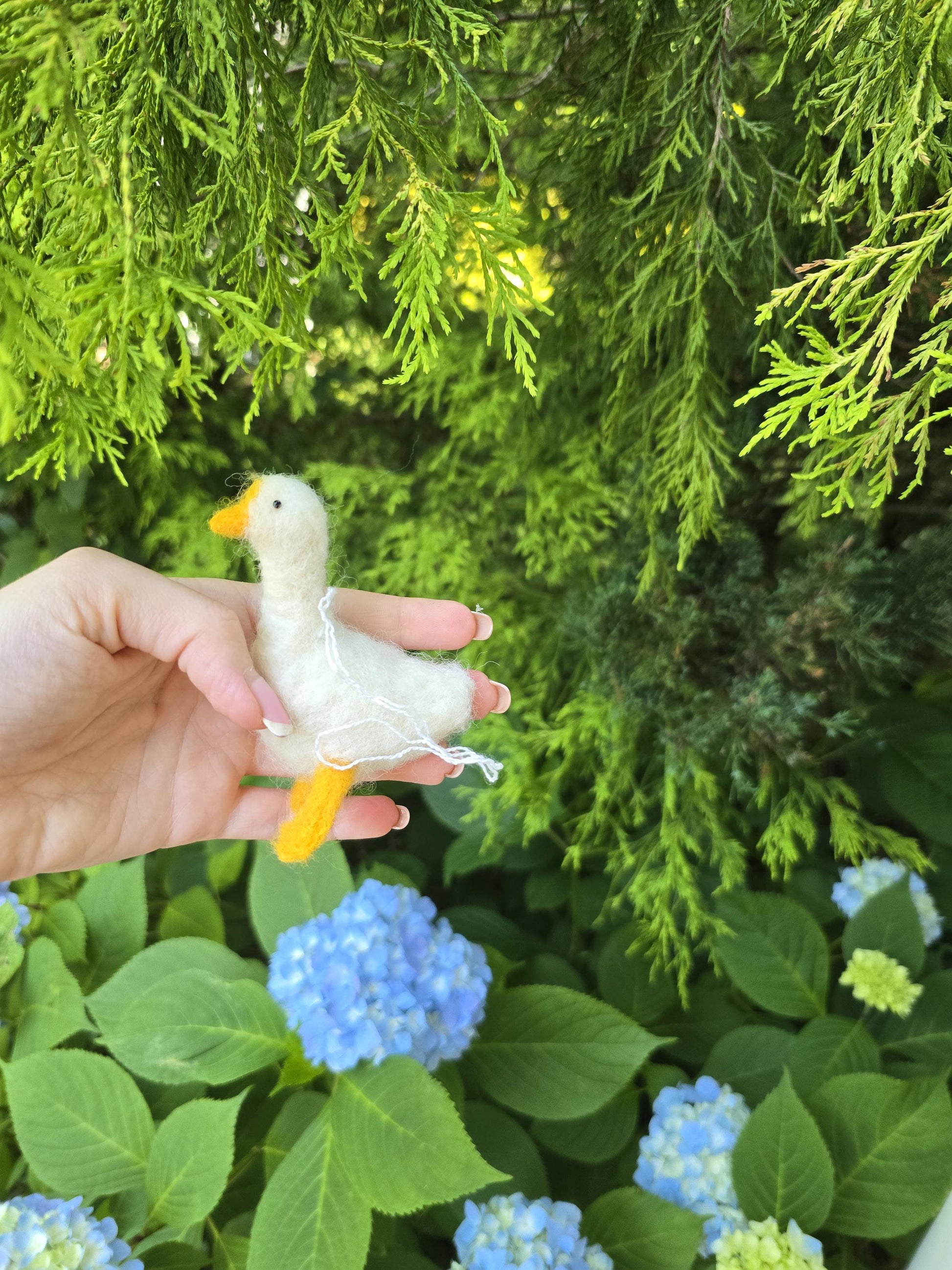 Needle felted goose ornament.Needle felted bird. birds deco realistic birds needle felted.READY TO SHIP.